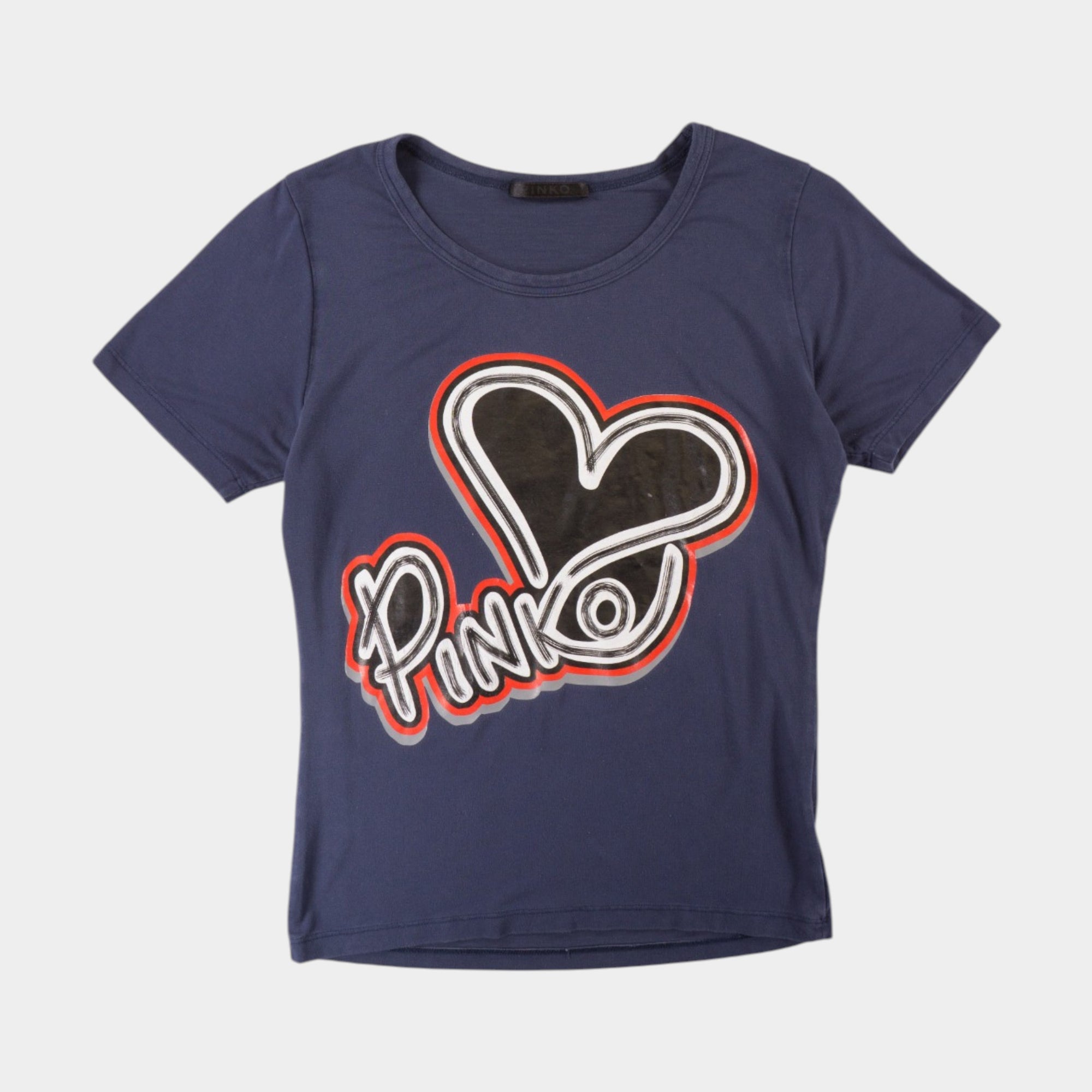 Pinko Тъмно Синя Тениска с Голямо Лого