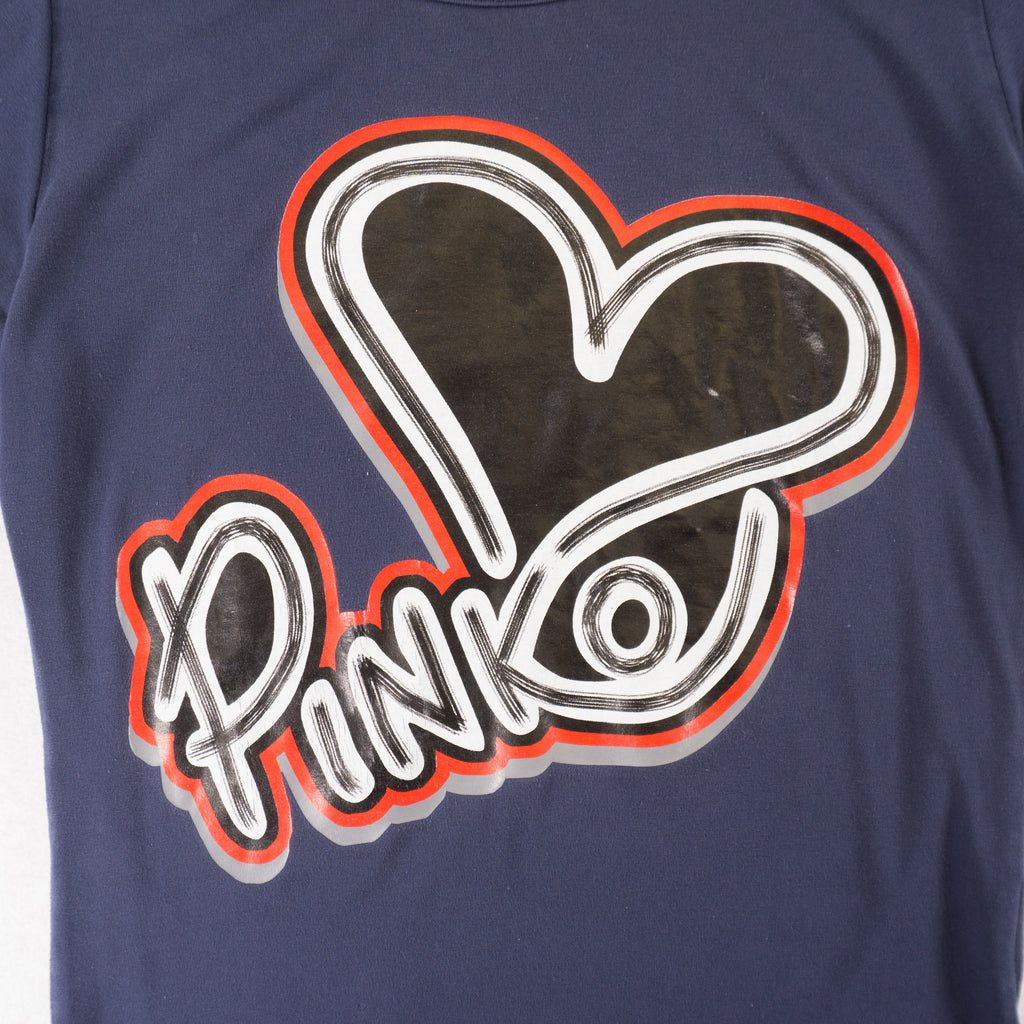 Pinko Тъмно Синя Тениска с Голямо Лого