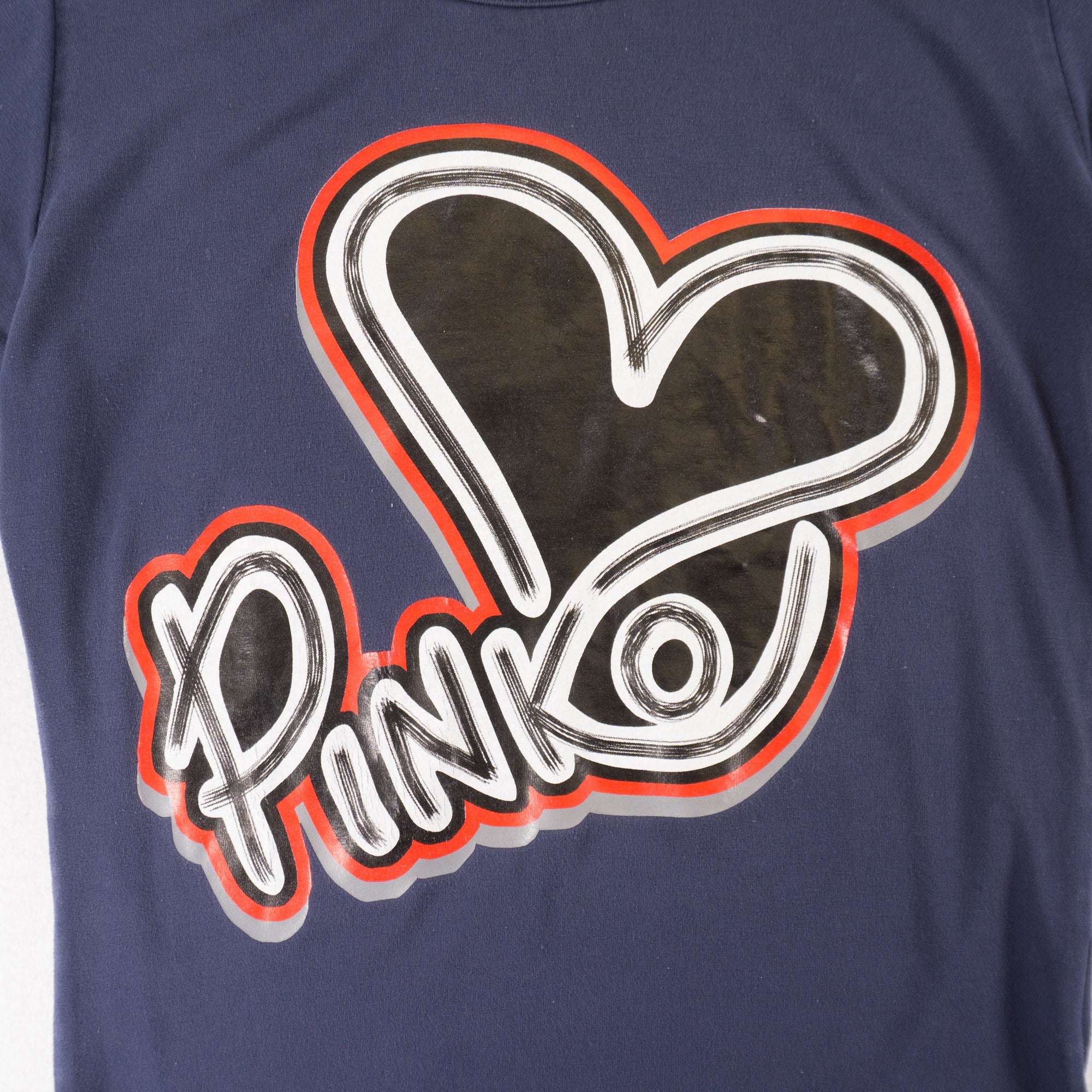 Pinko Тъмно Синя Тениска с Голямо Лого