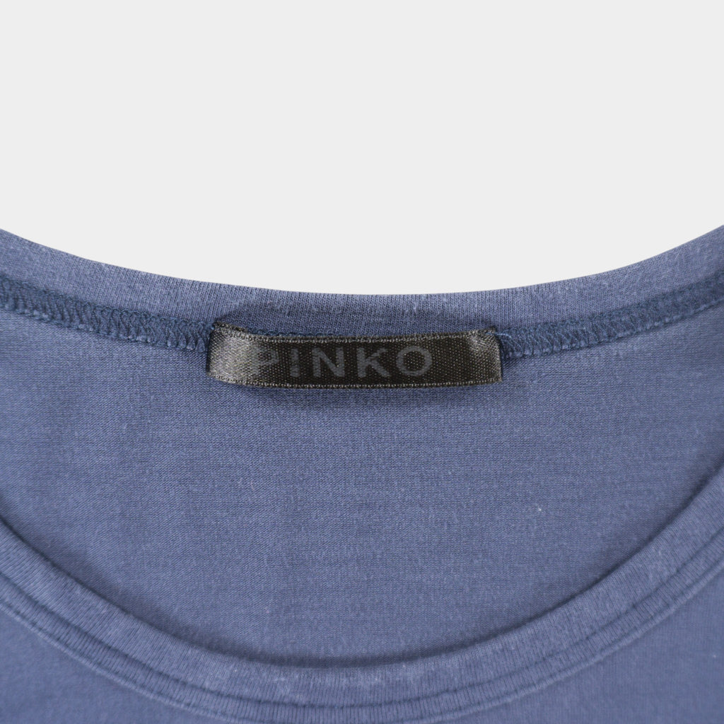 Pinko Тъмно Синя Тениска с Голямо Лого