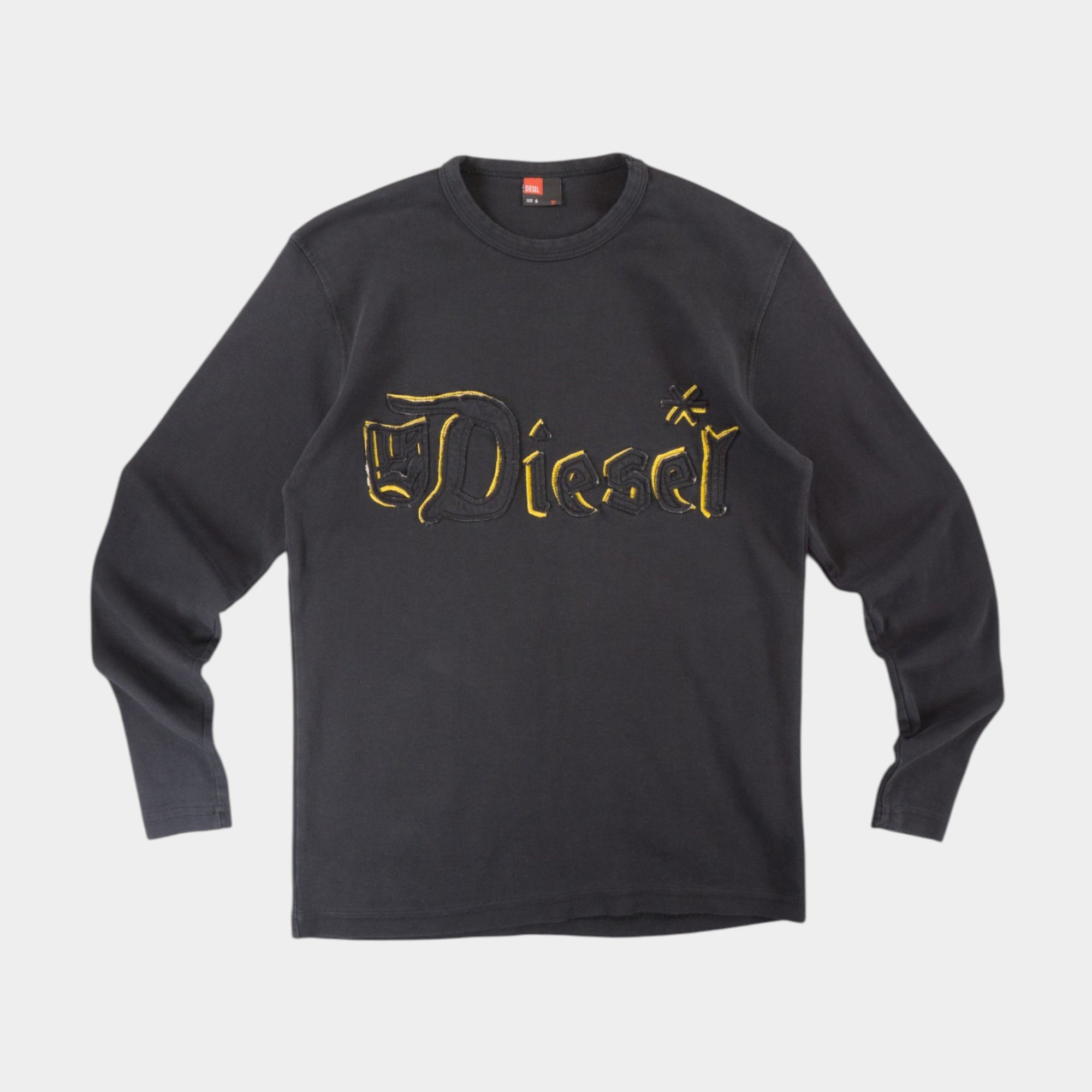 Diesel Vintage Y2K Черна Блуза с Голямо Бродирано Лого