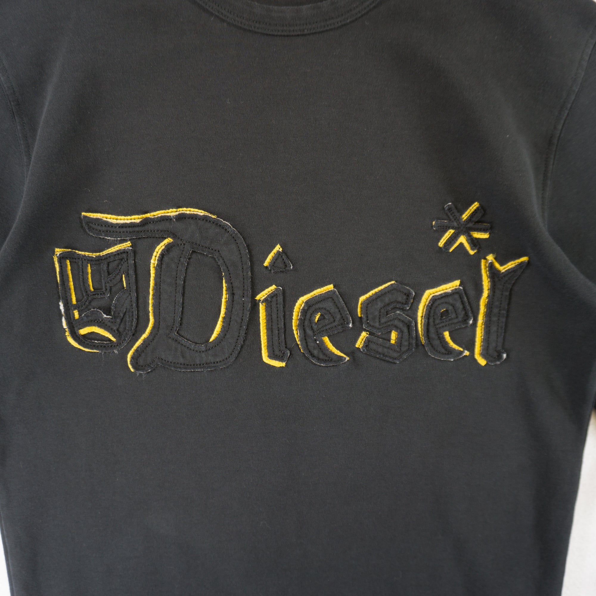 Diesel Vintage Y2K Черна Блуза с Голямо Бродирано Лого