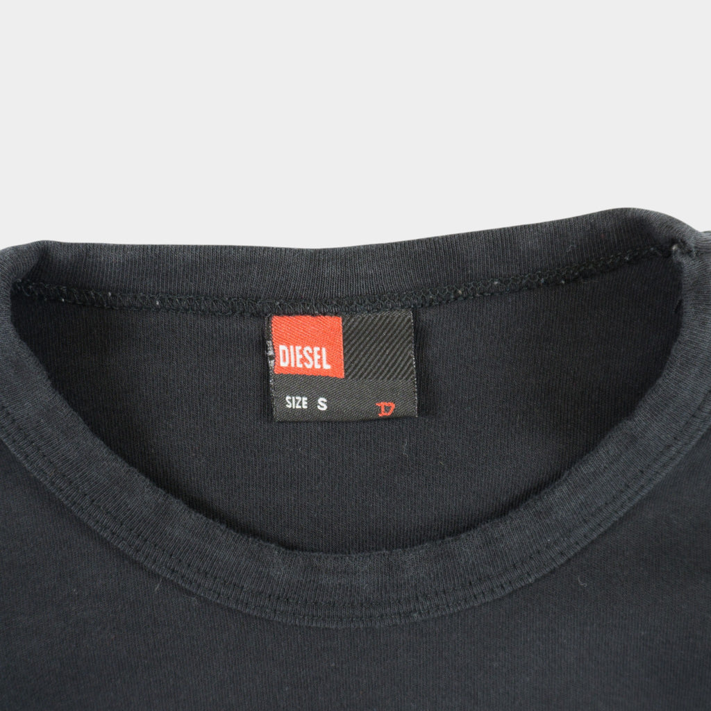Diesel Vintage Y2K Черна Блуза с Голямо Бродирано Лого