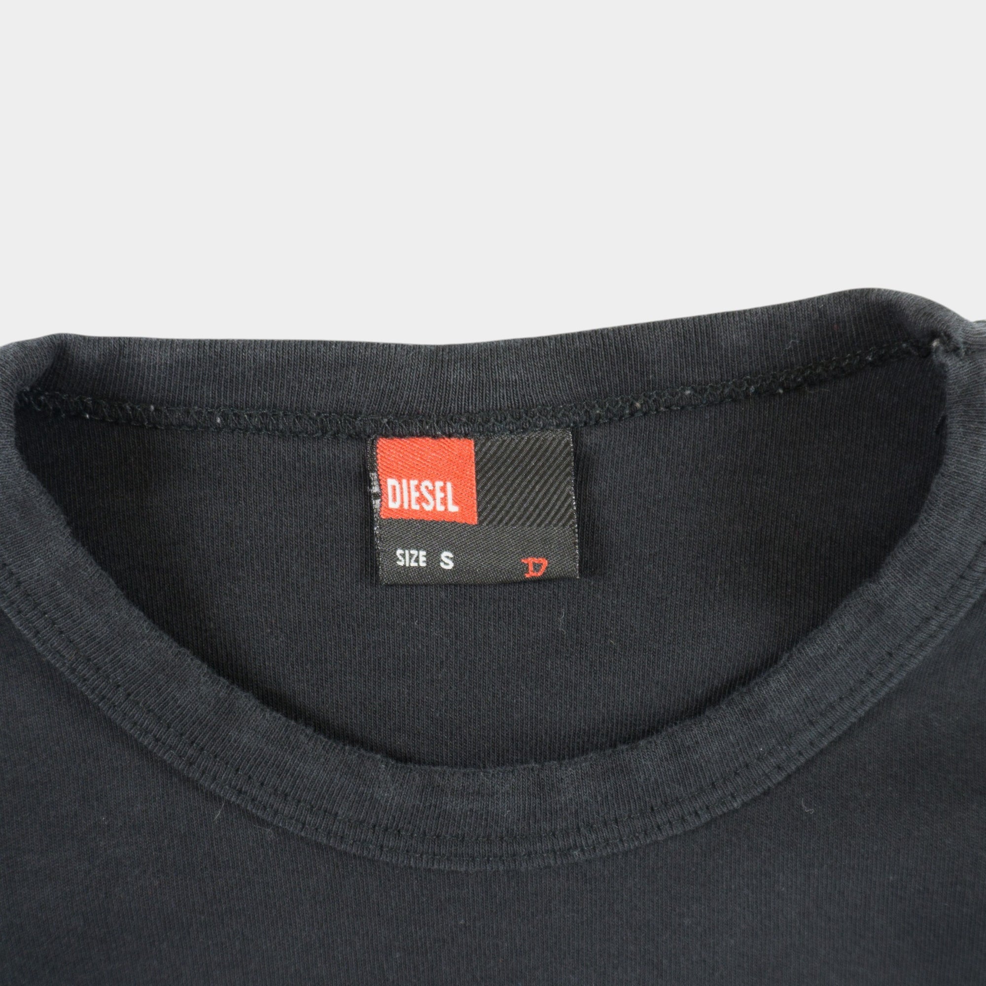 Diesel Vintage Y2K Черна Блуза с Голямо Бродирано Лого