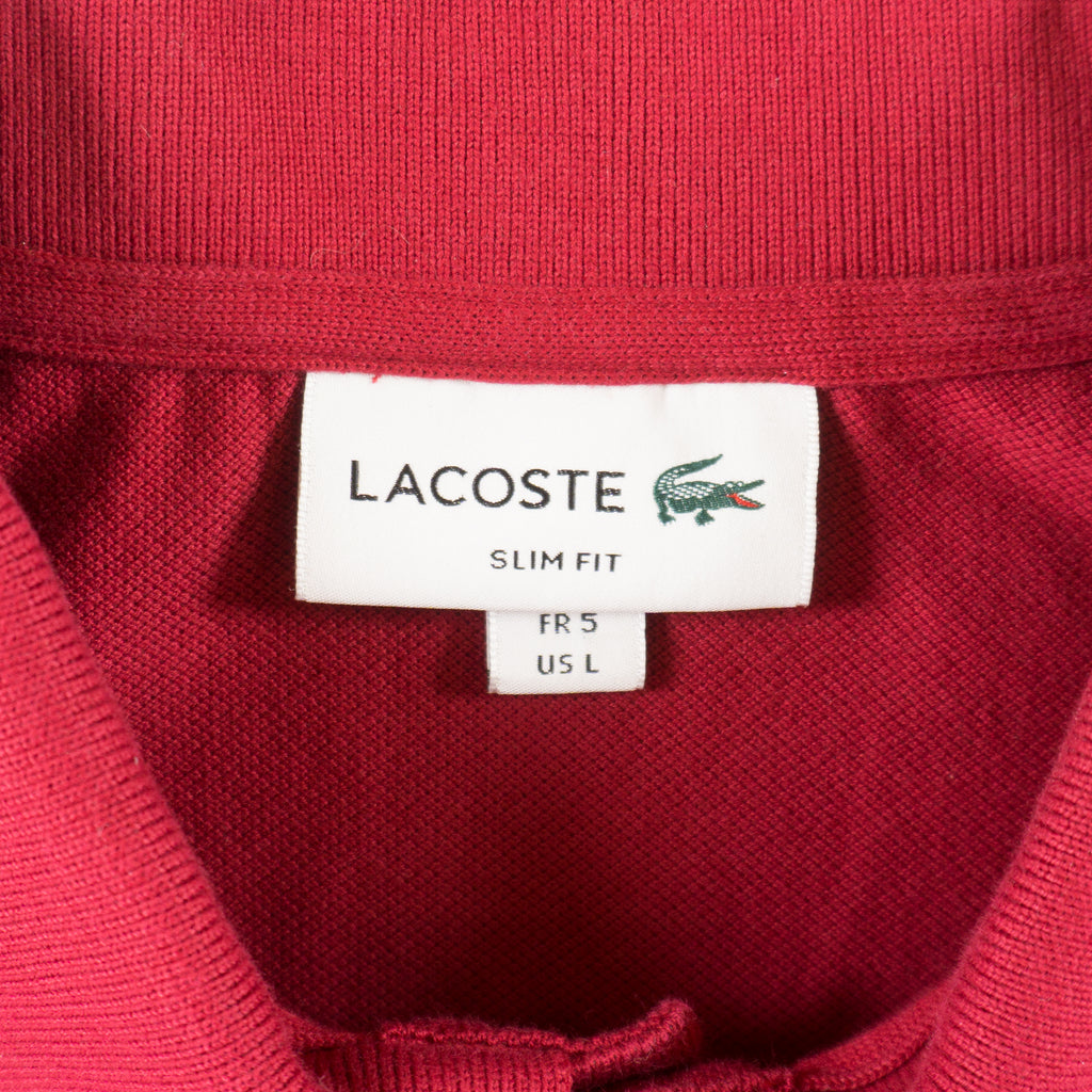 Lacoste Червена Тениска с Яка и Бродирано Лого