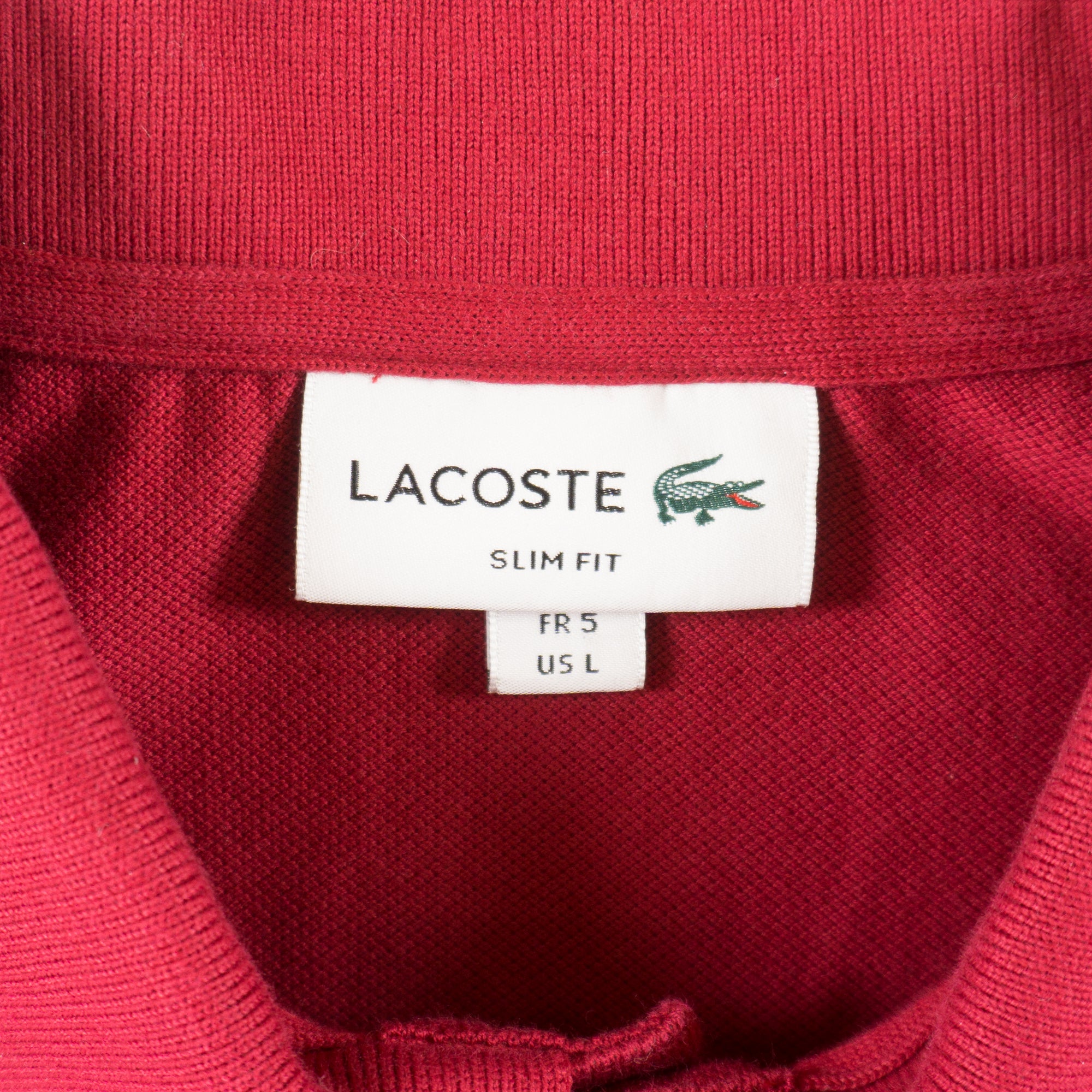 Lacoste Червена Тениска с Яка и Бродирано Лого