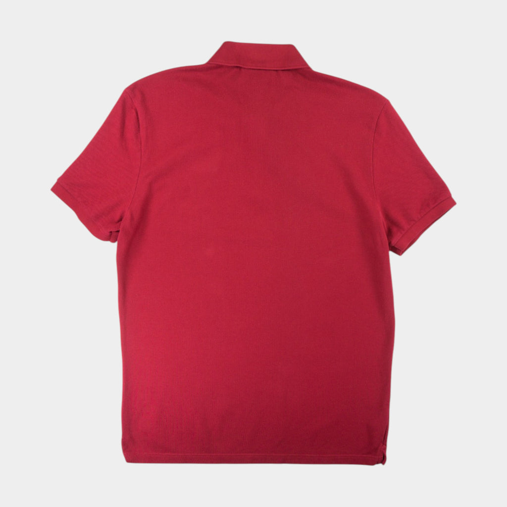 Lacoste Червена Тениска с Яка и Бродирано Лого