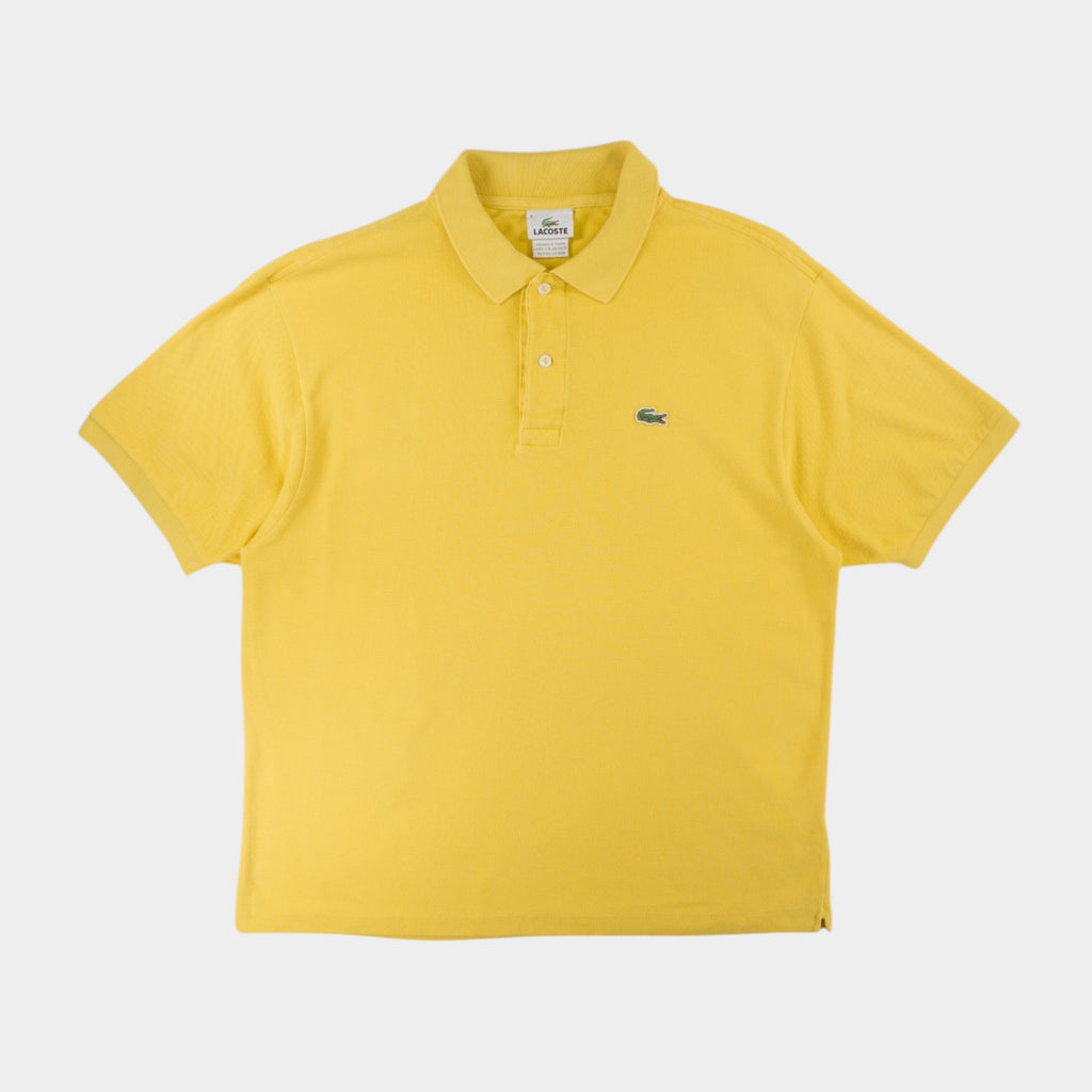 Lacoste Vintage Жълта Тениска с Яка и Бродирано Лого