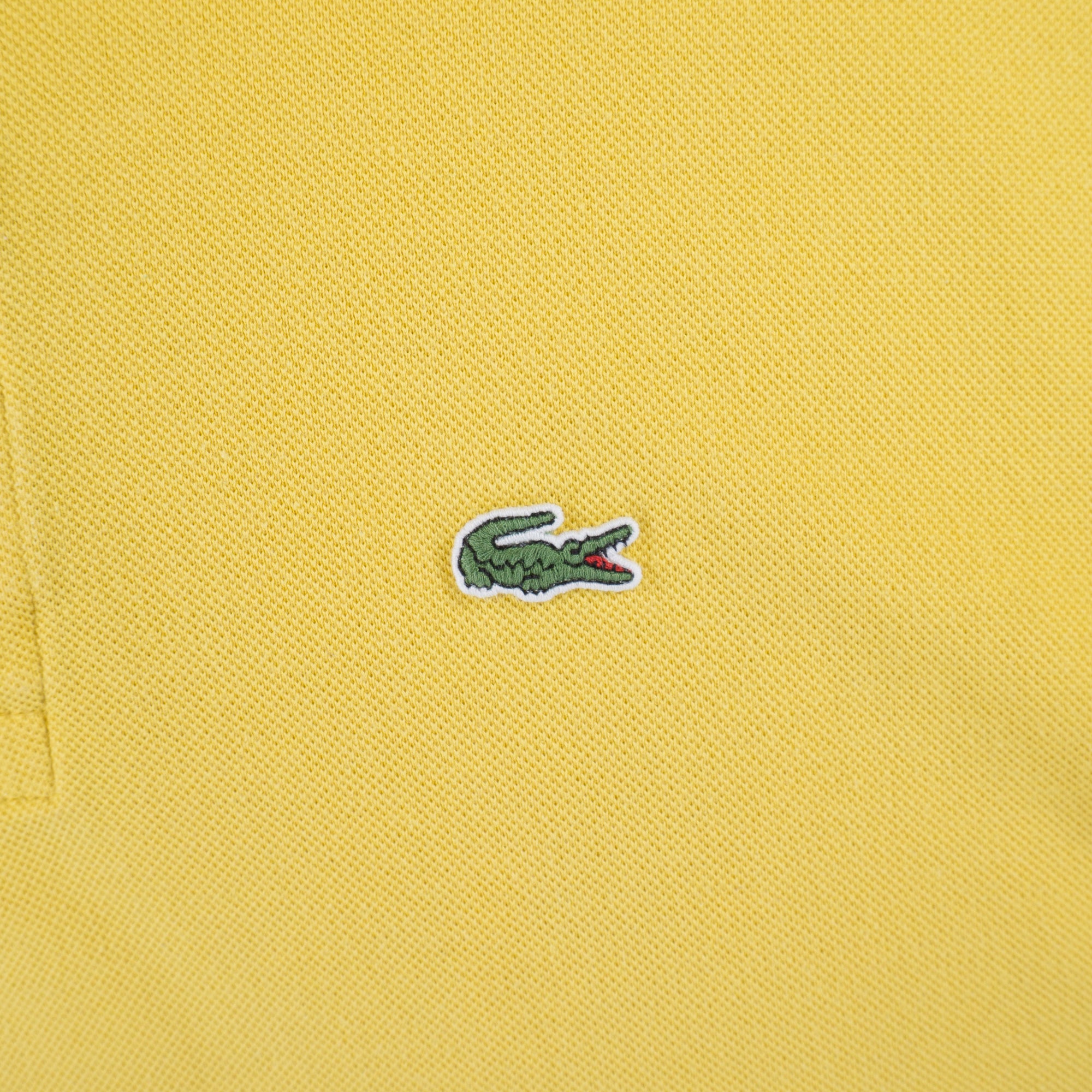Lacoste Vintage Жълта Тениска с Яка и Бродирано Лого