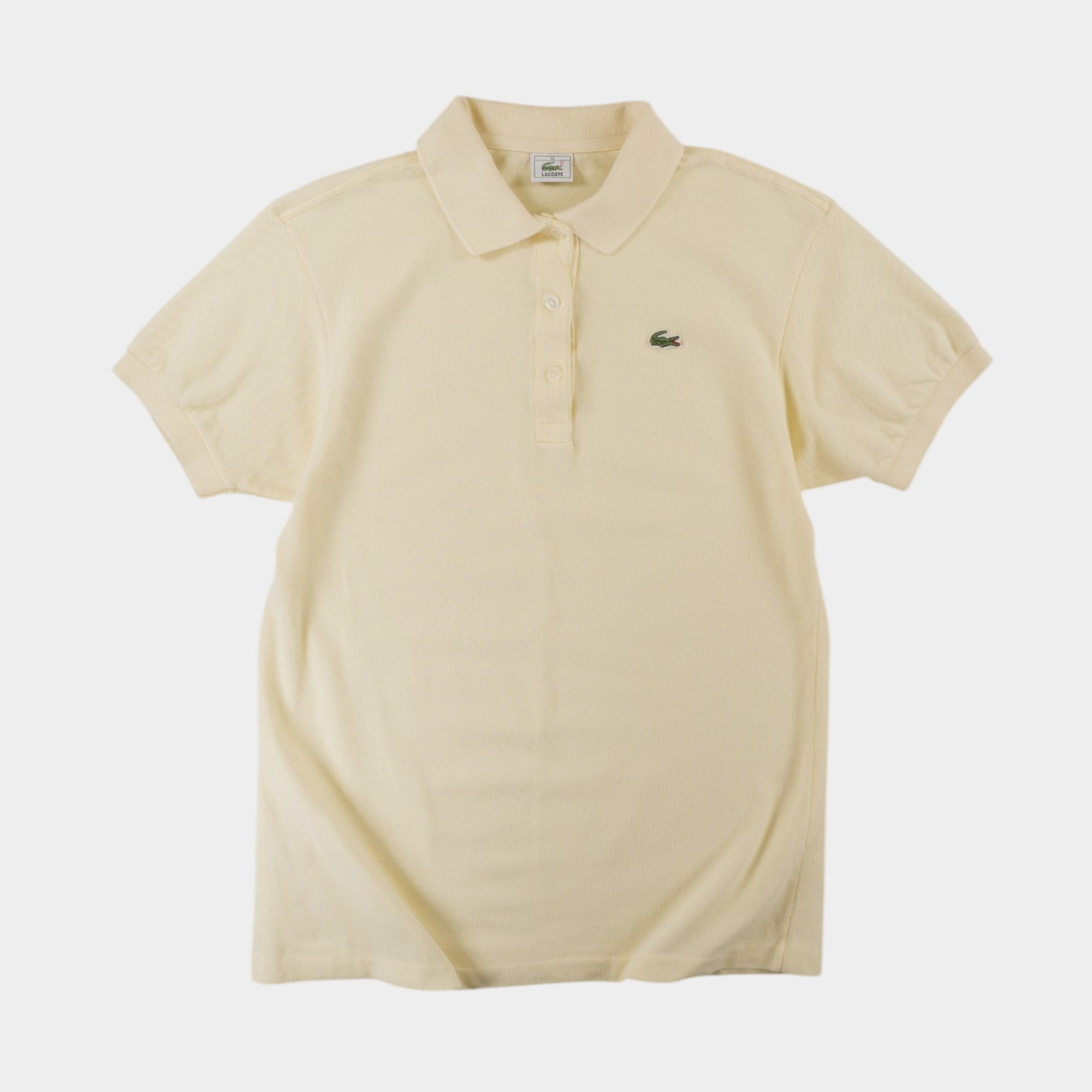 Lacoste Vintage Бежова Тениска с Яка и Бродирано Лого