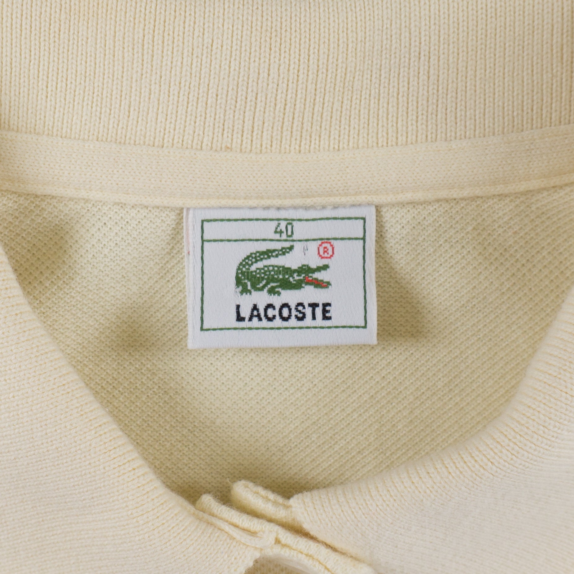 Lacoste Vintage Бежова Тениска с Яка и Бродирано Лого
