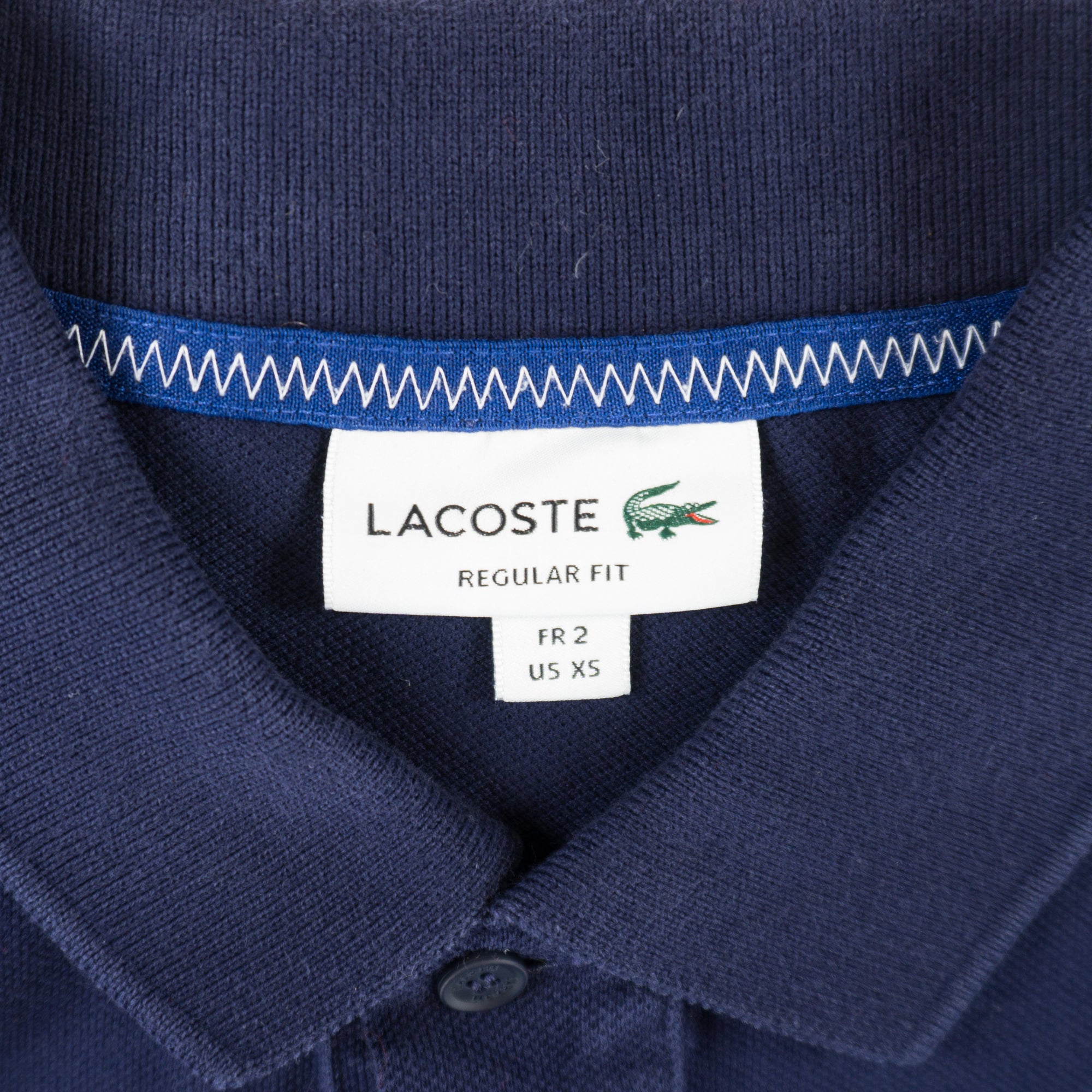 Lacoste Тъмно Синя Тениска с Яка и Бродирано Лого