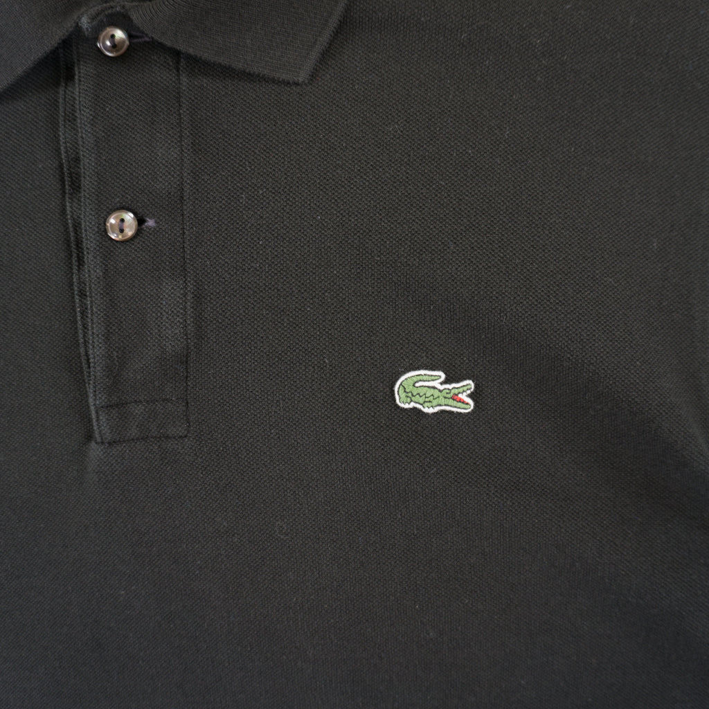Lacoste Черна Тениска с Яка и Бродирано Лого