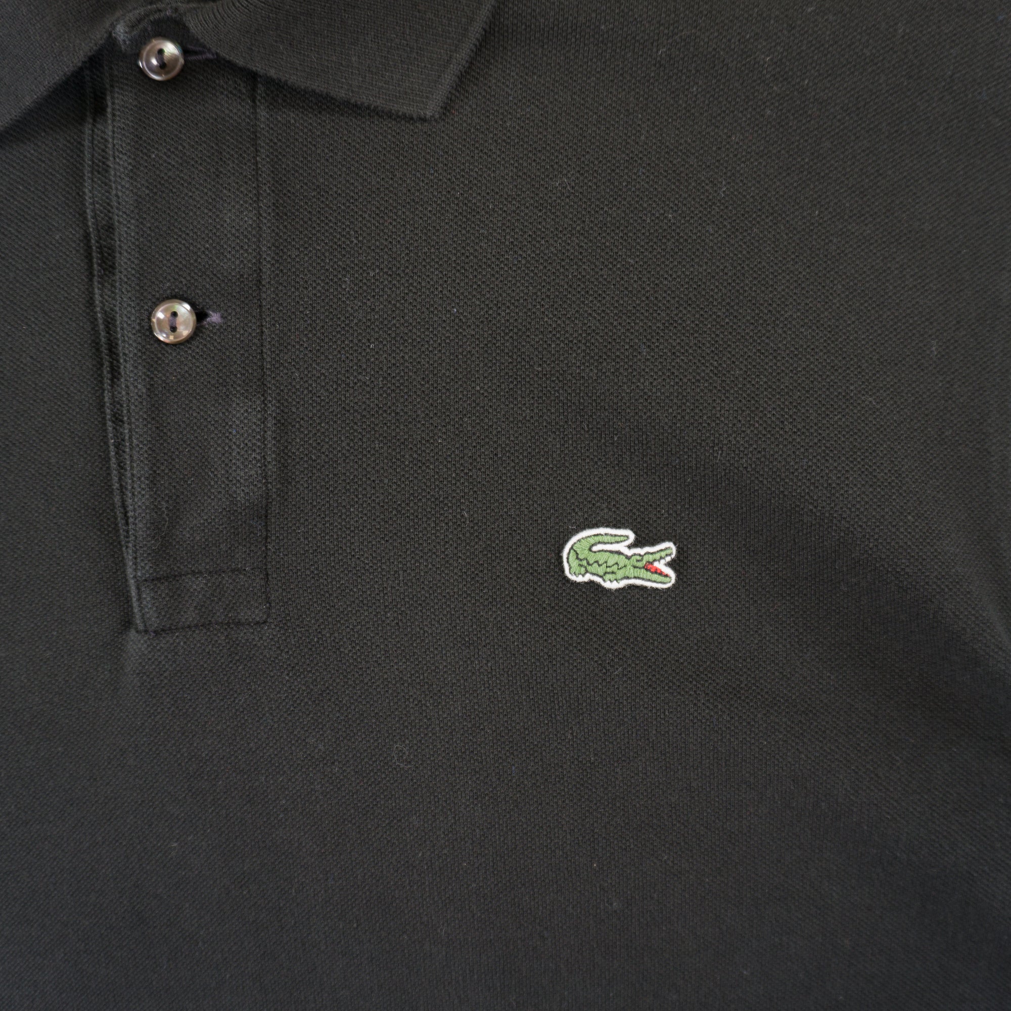 Lacoste Черна Тениска с Яка и Бродирано Лого