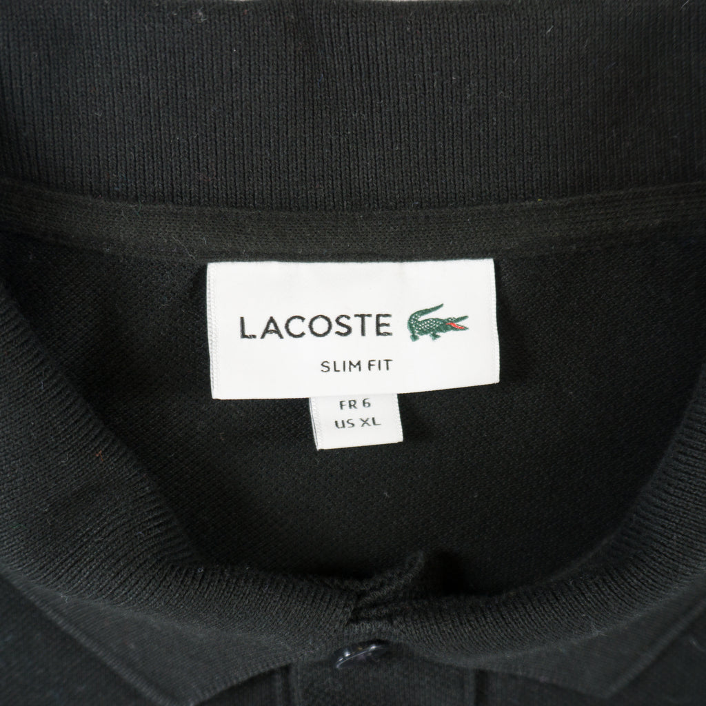 Lacoste Черна Тениска с Яка и Бродирано Лого