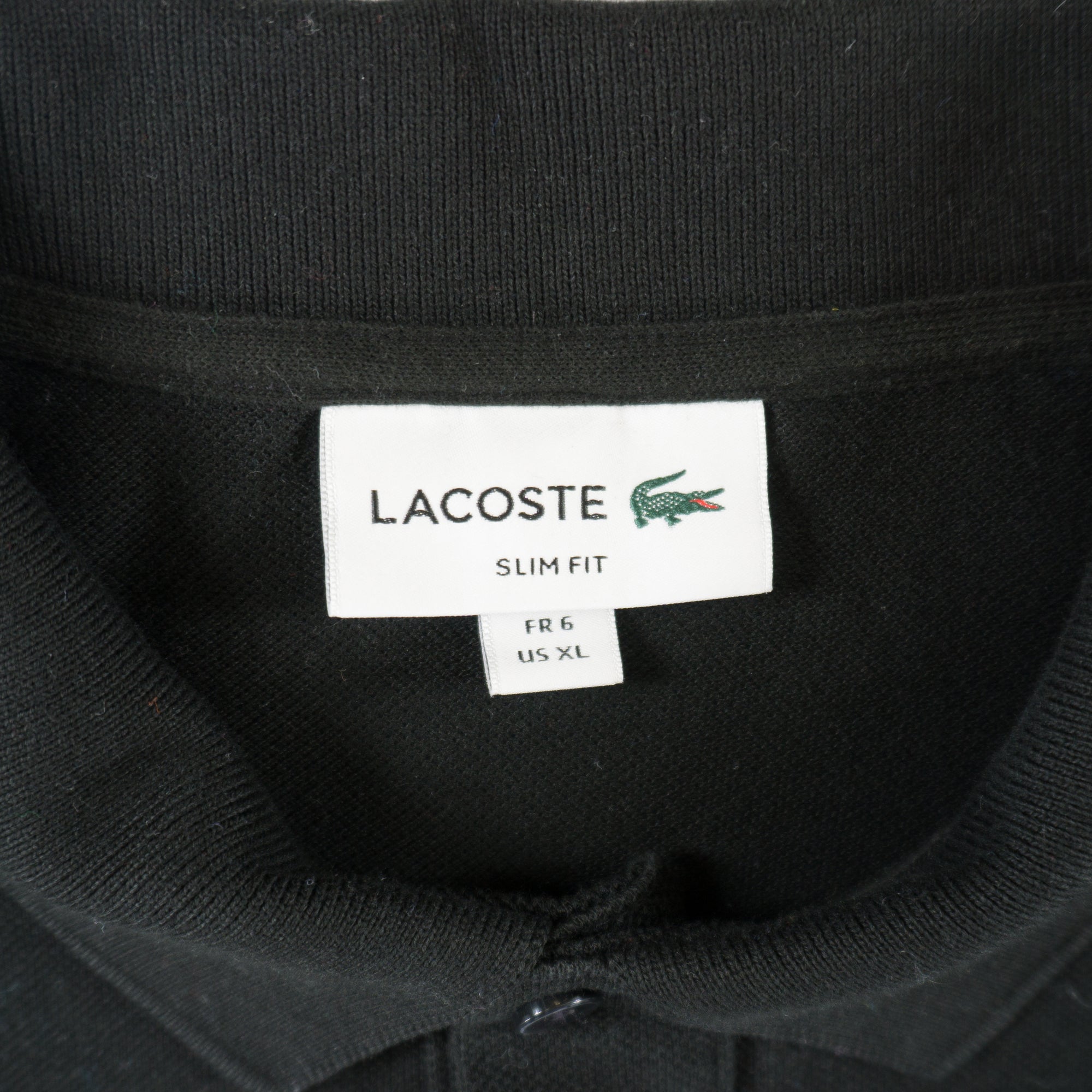 Lacoste Черна Тениска с Яка и Бродирано Лого