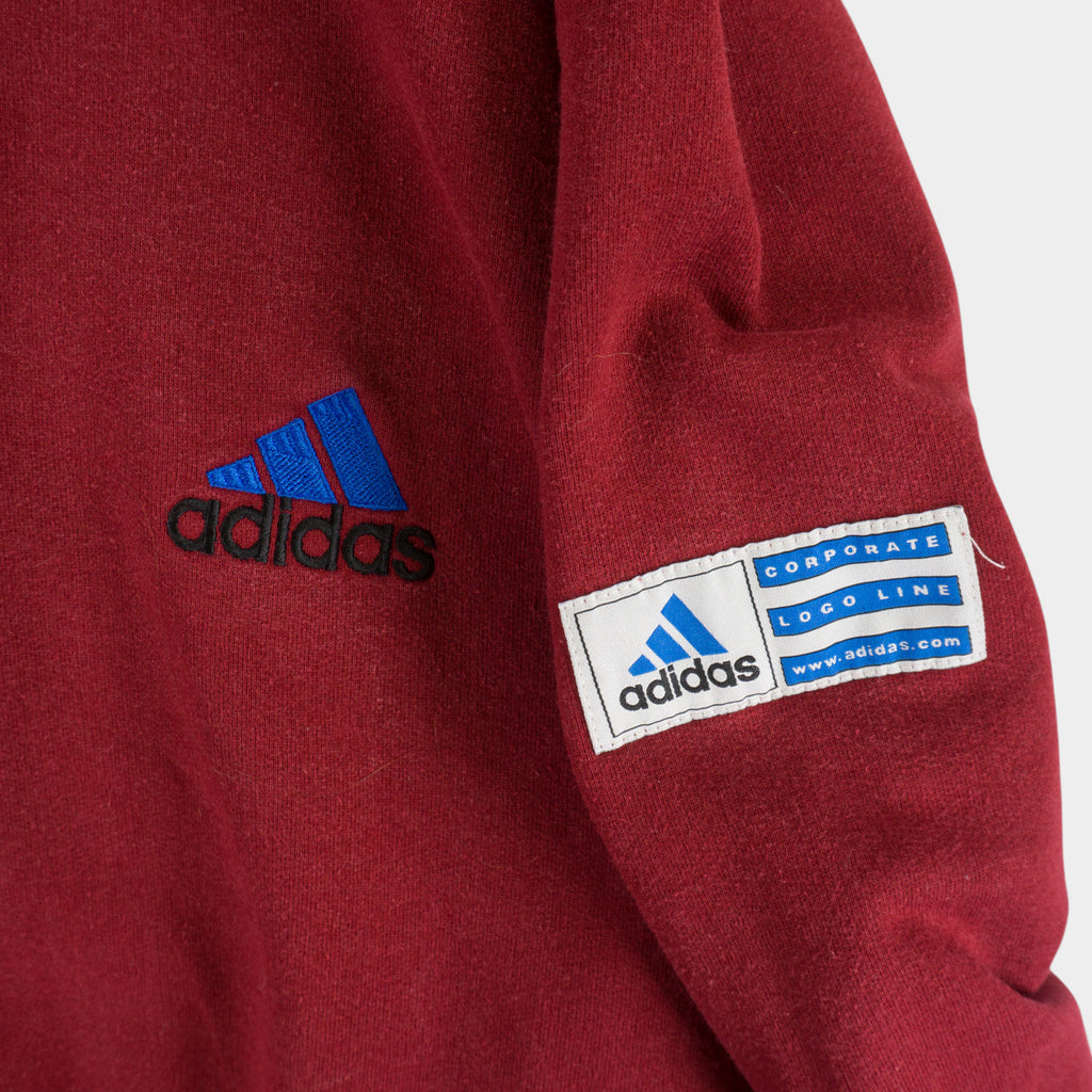 Adidas Винтидж 90-те Червена Блуза с Цип