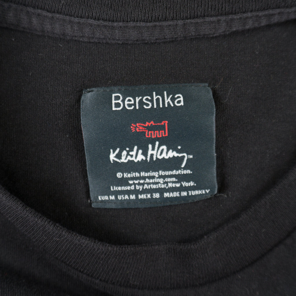 Bershka X Keith Haring Черна Тениска с Графика