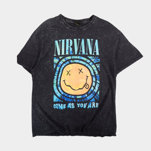 Nirvana Черна Тениска с Графика