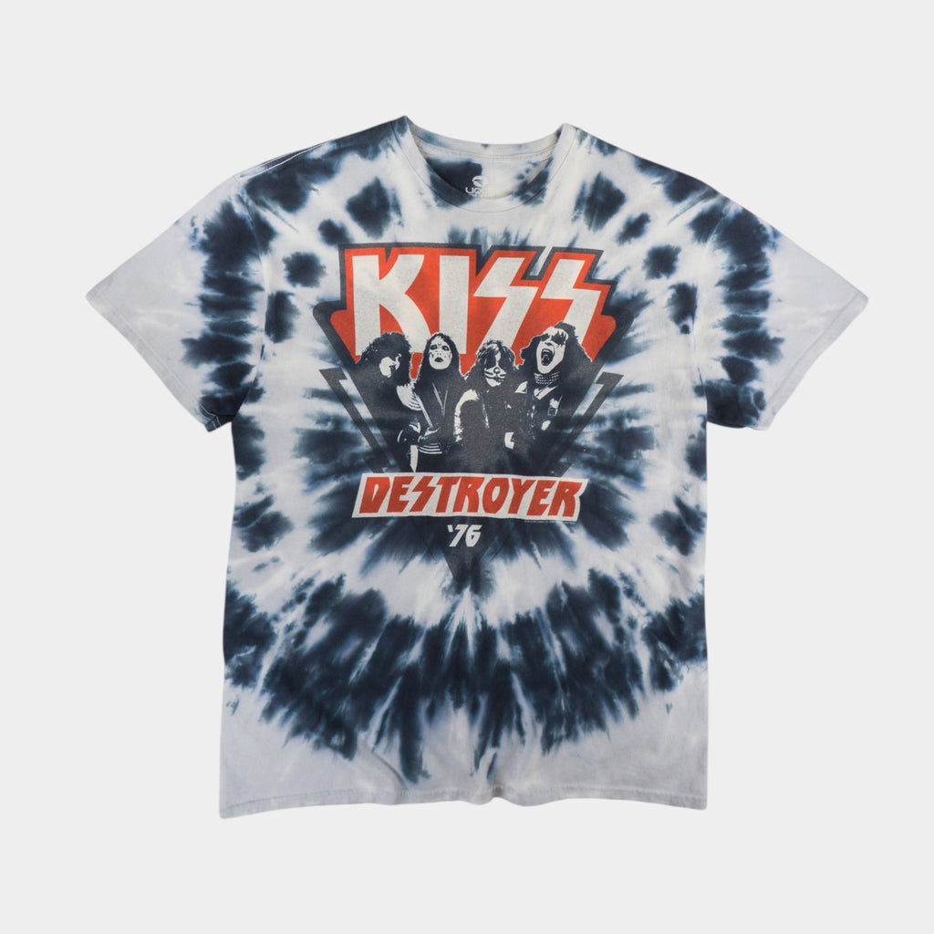Liquid Blue x Kiss Tie-Dye Тениска с Графика
