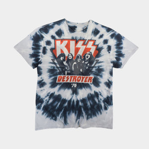 Liquid Blue x Kiss Tie-Dye Тениска с Графика