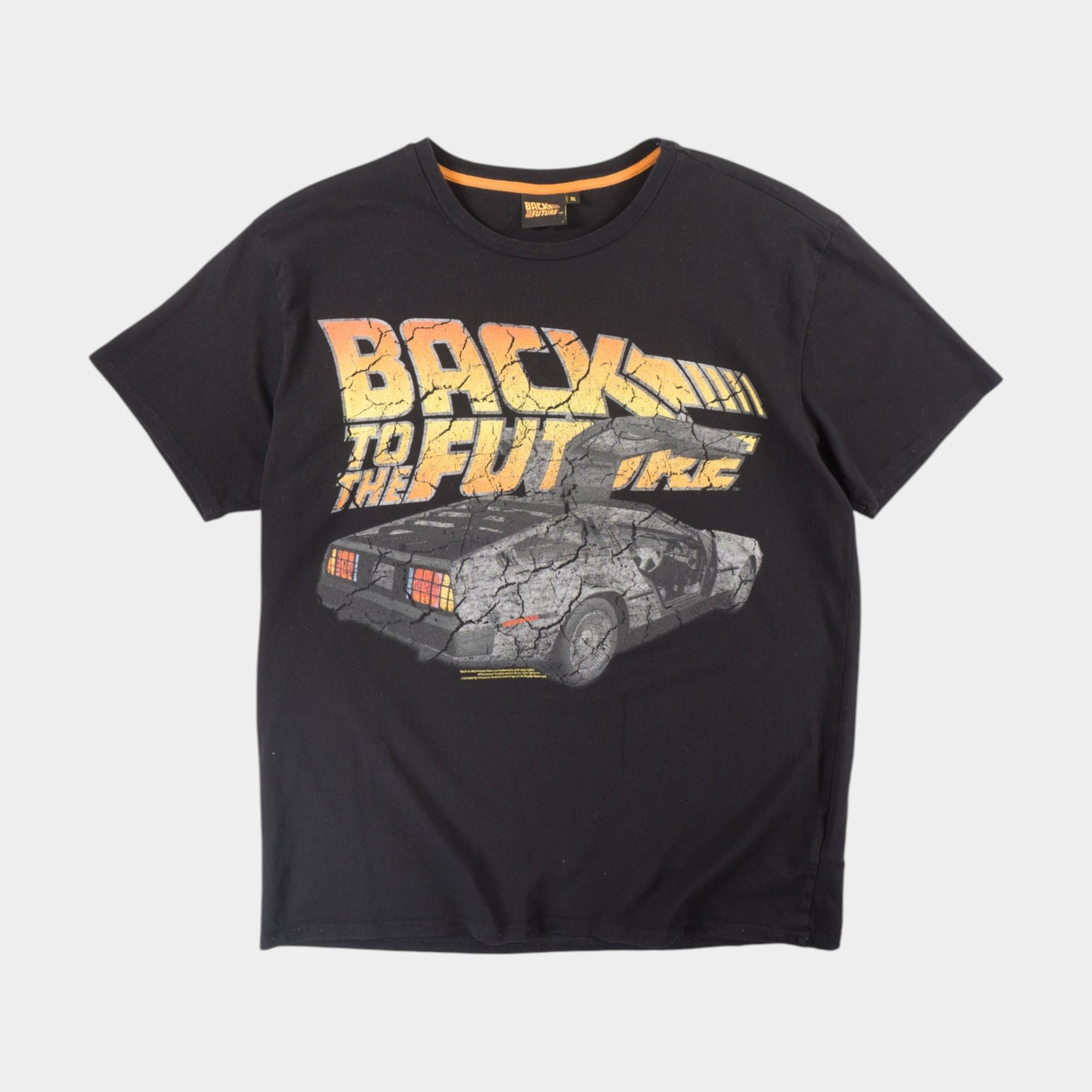 Back To The Future Черна Тениска с Графика