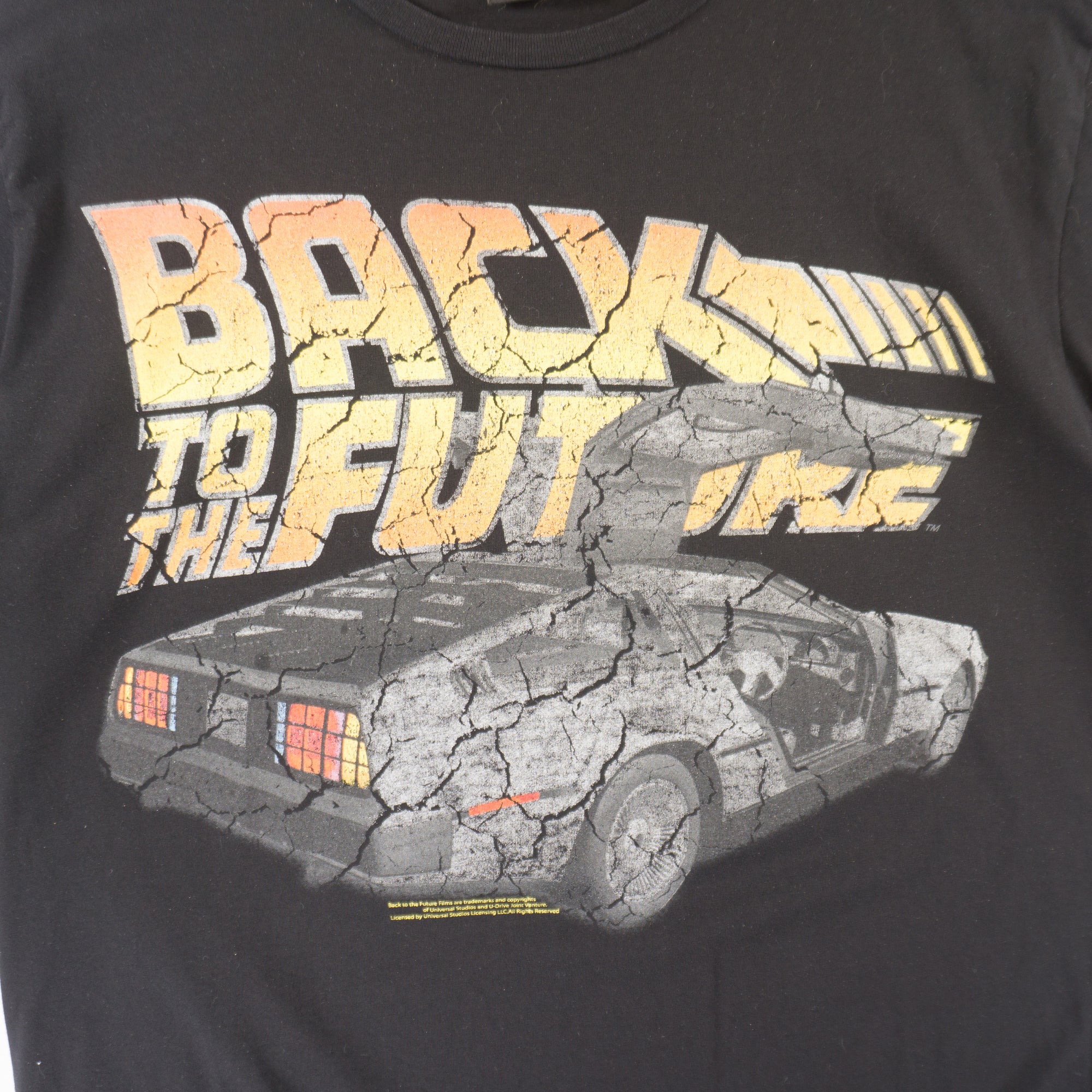 Back To The Future Черна Тениска с Графика