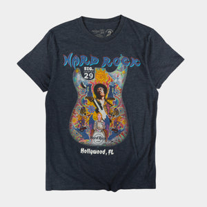 Hard Rock Cafe X Jimi Hendrix Сива Тениска с Графика