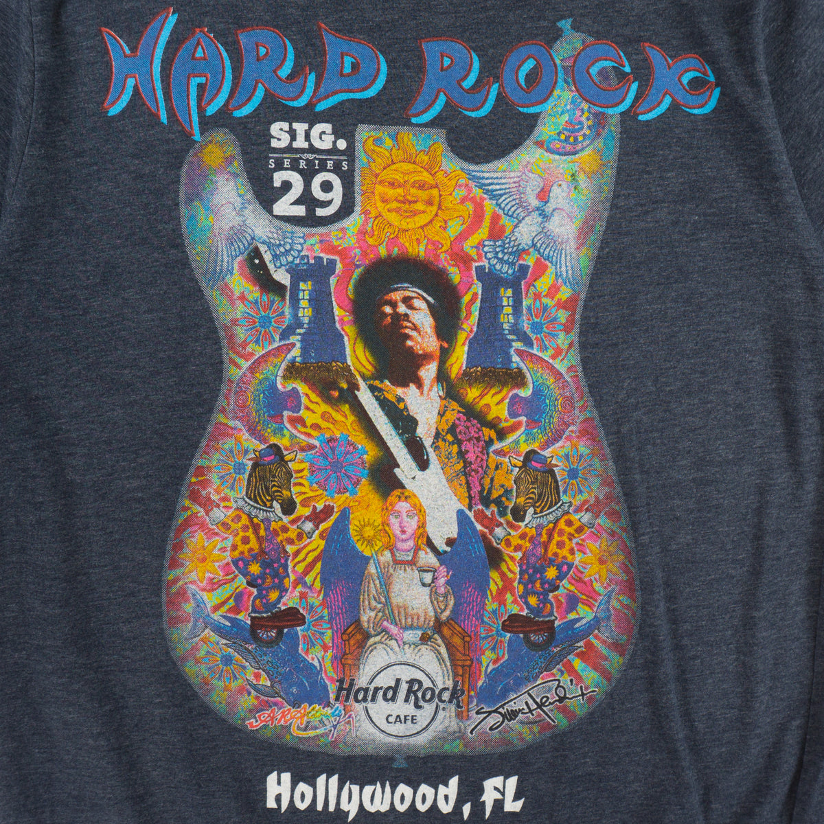Hard Rock Cafe X Jimi Hendrix Сива Тениска с Графика