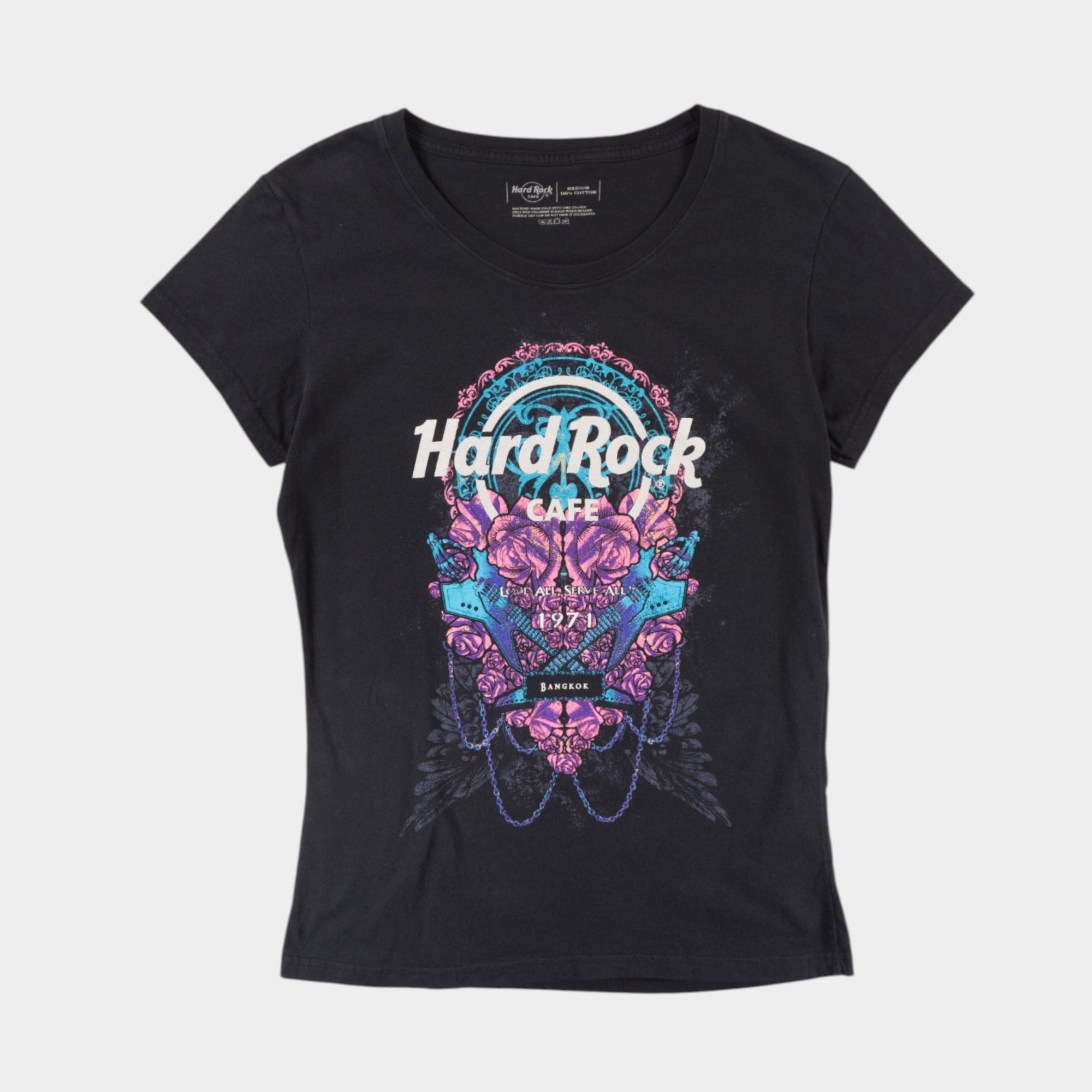 Hard Rock Cafe Bangkok Y2K Черна Тениска с Графика