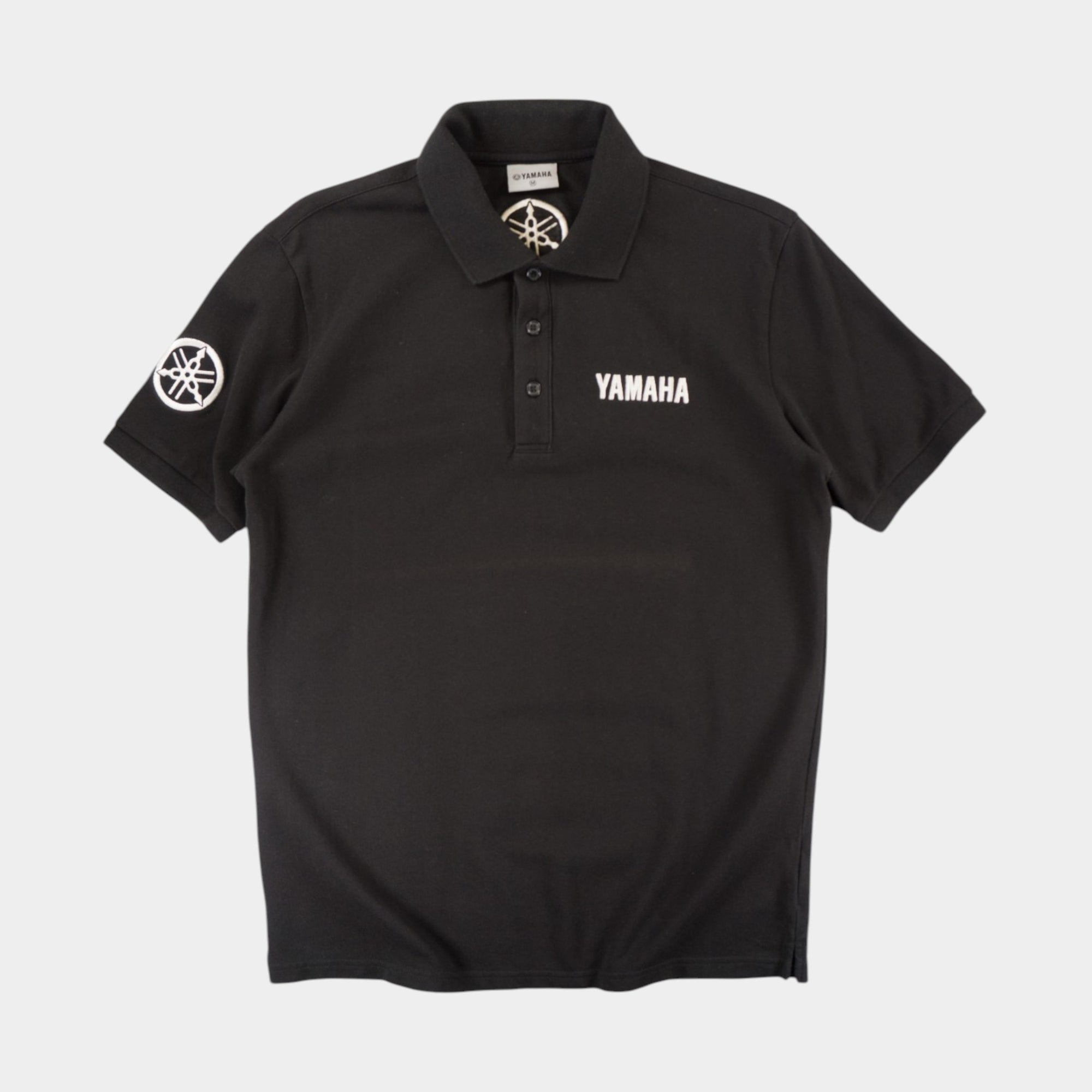 Yamaha Черна Тениска с Яка