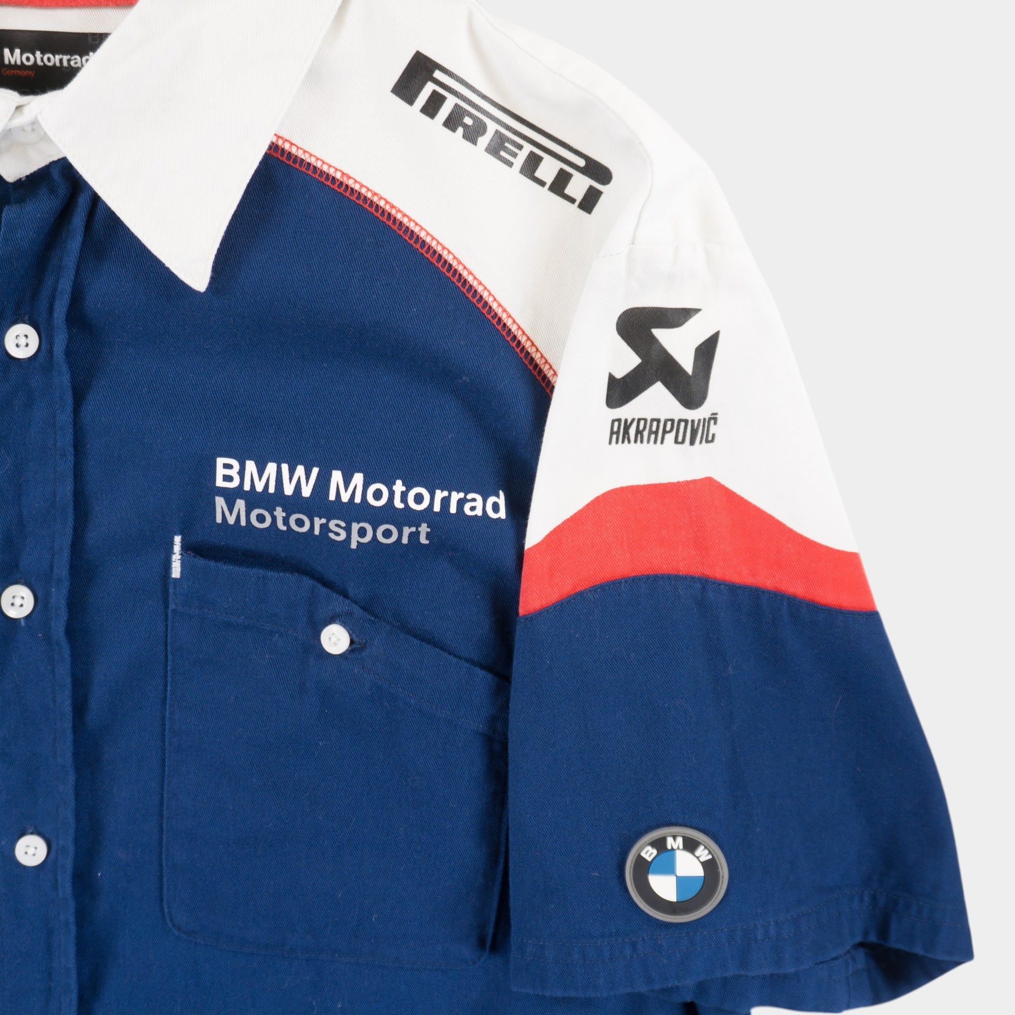 BMW Motorsport Работна Синя Риза с Къс Ръкав