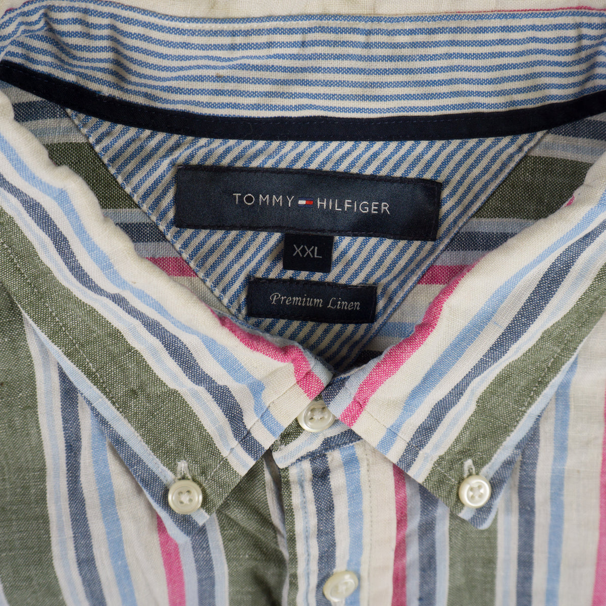 Tommy Hilfiger Раирана Ленена Риза с Дълъг Ръкав