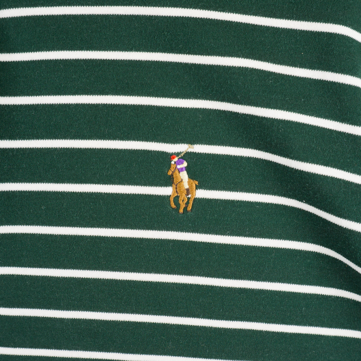 Polo Ralph Lauren Раирана Зелена Тениска с Яка