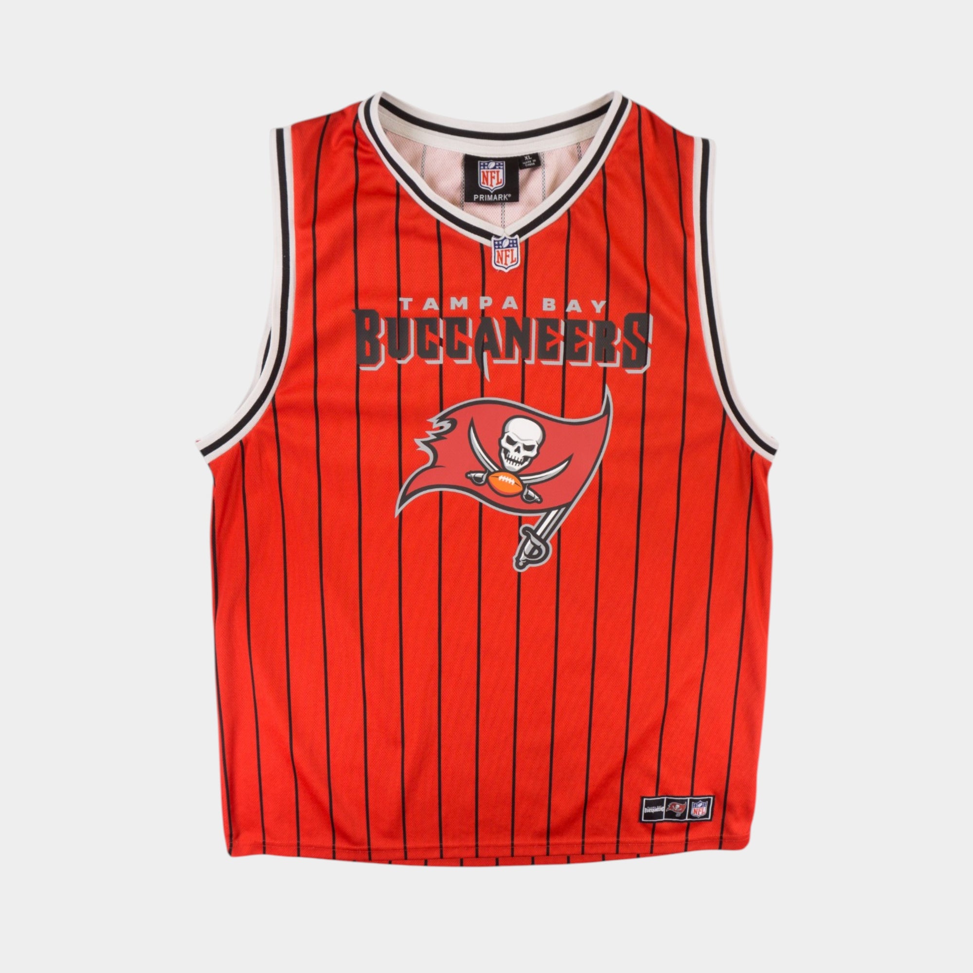 Primark X NFL Buccaneers Червено Раирано Джърси
