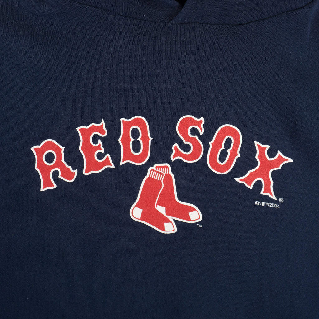 Russell Athletic Red Sox Винтидж 2000-те Син Суичър с Графика