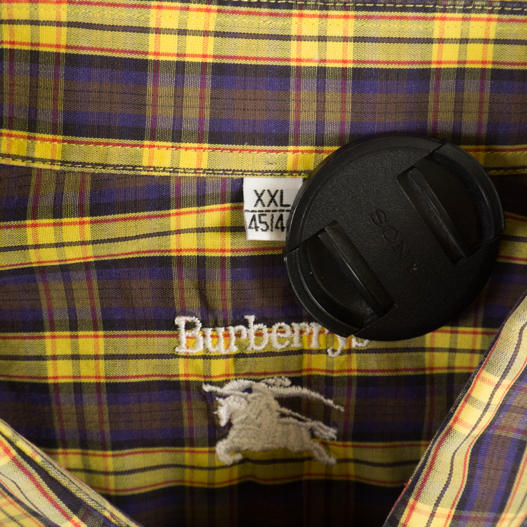Burberry Винтидж 90-те Карирана Риза с Къс Ръкав