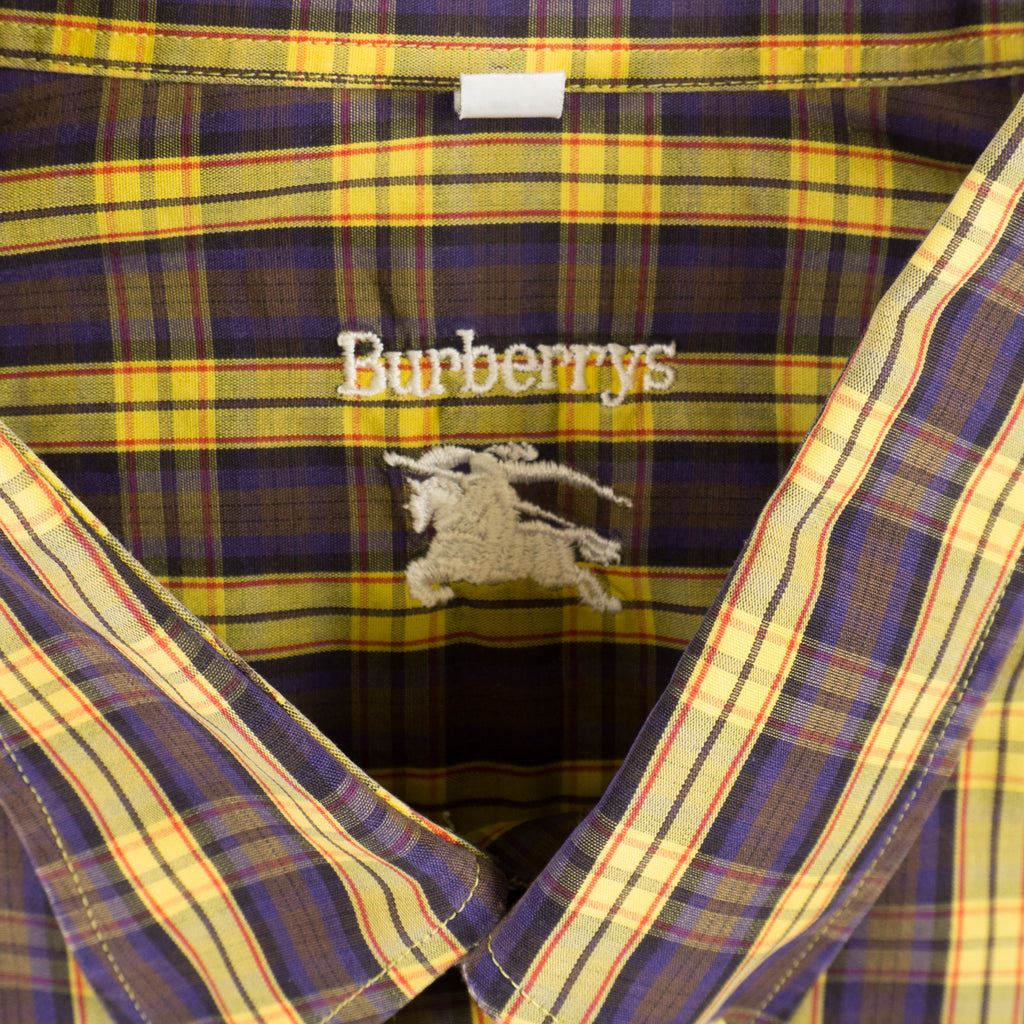 Burberry Винтидж 90-те Карирана Риза с Къс Ръкав