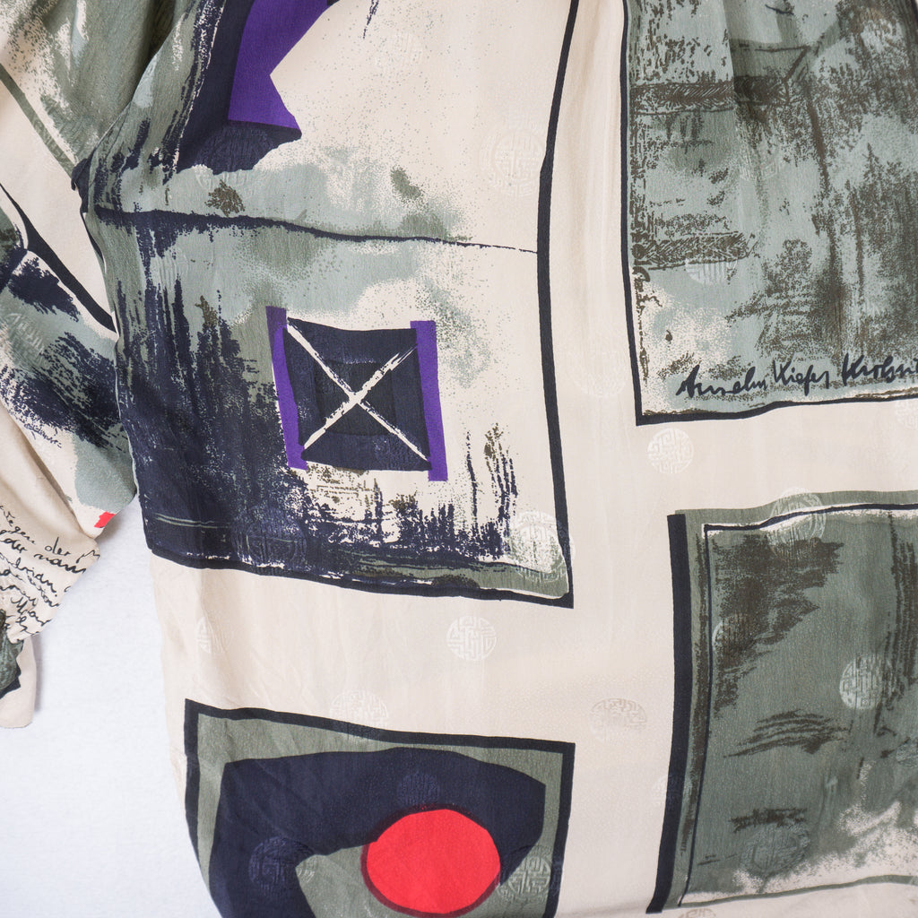Lady Manhattan Винтидж Копринена Риза с Дълъг Ръкав