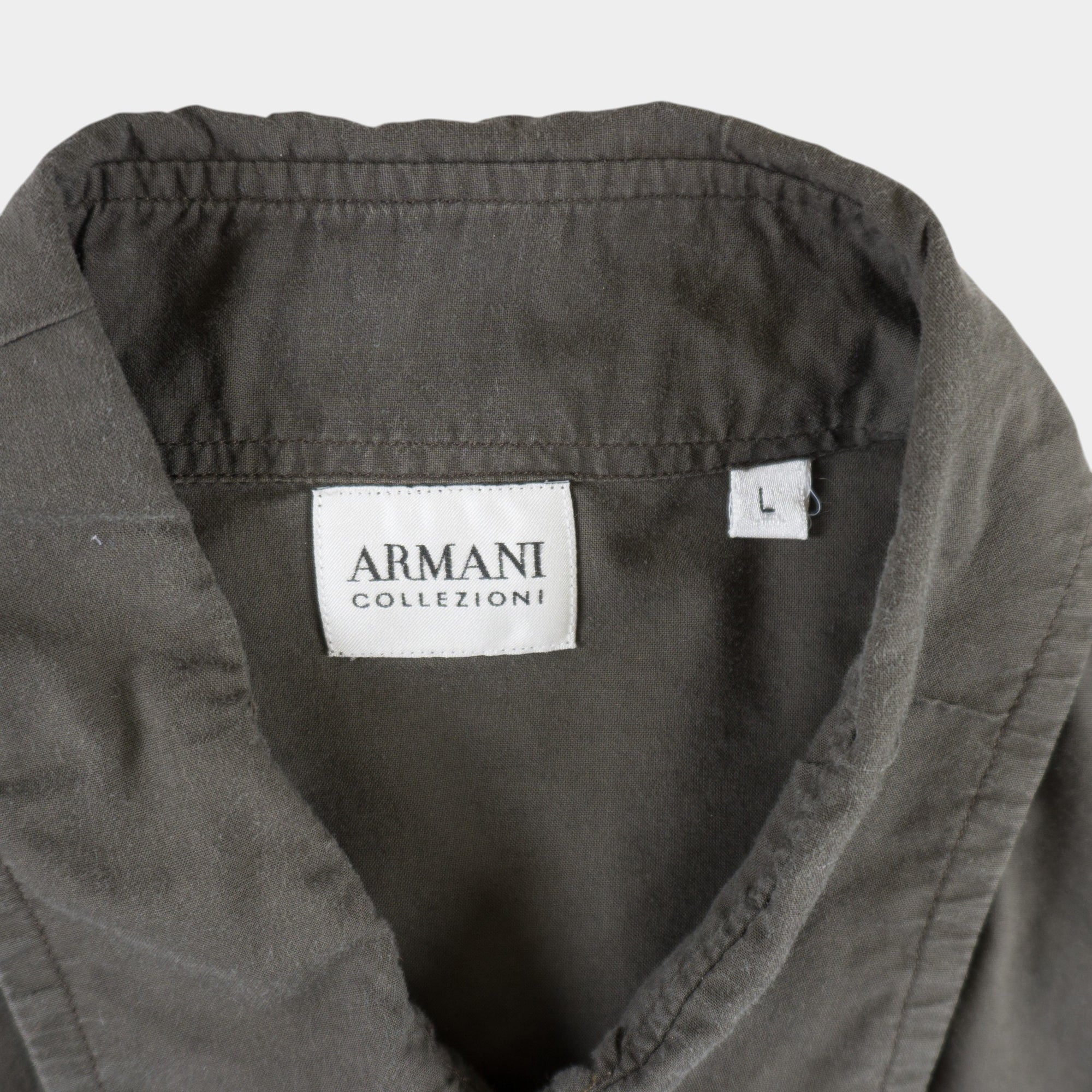Armani Collezioni Винтидж Сива Риза с Дълъг Ръкав