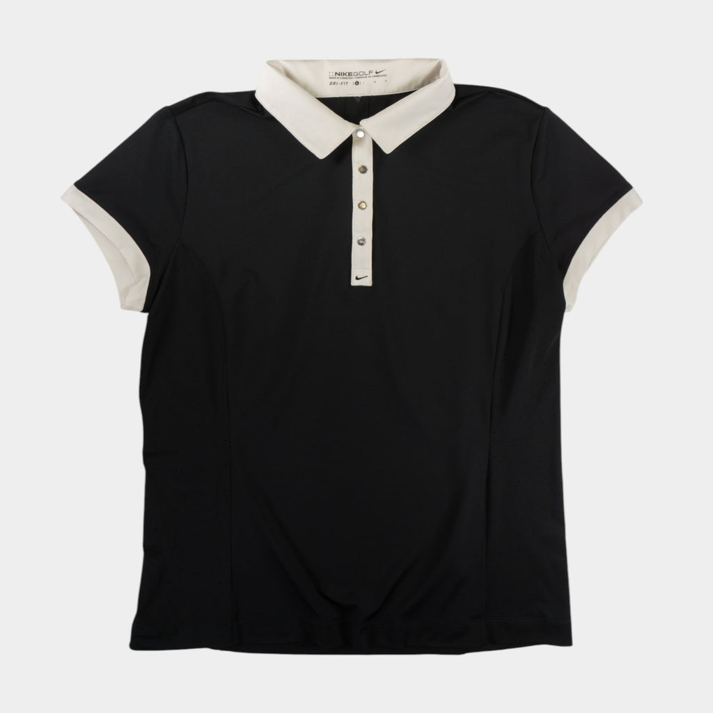 Nike Golf Dri-Fit Черна Тениска с Яка