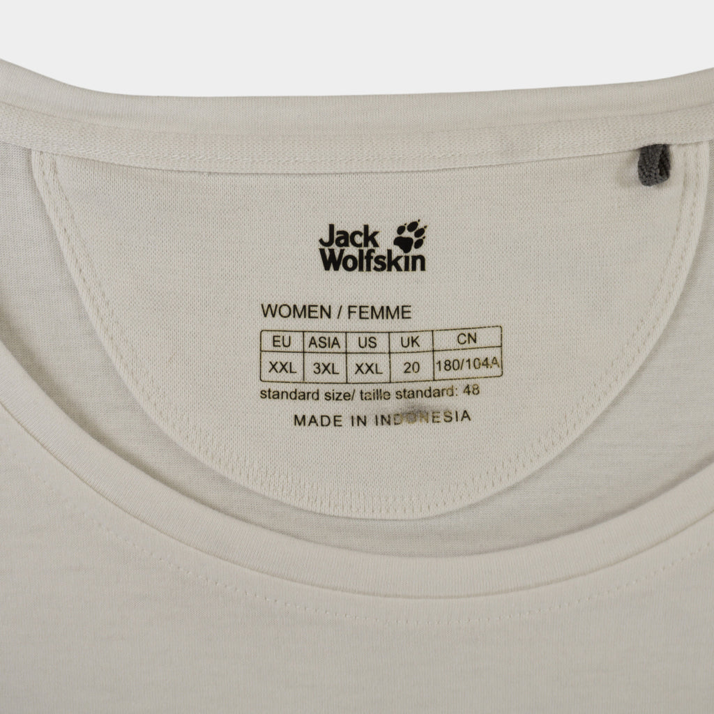 Jack Wolfskin Бяла Тениска с Графика