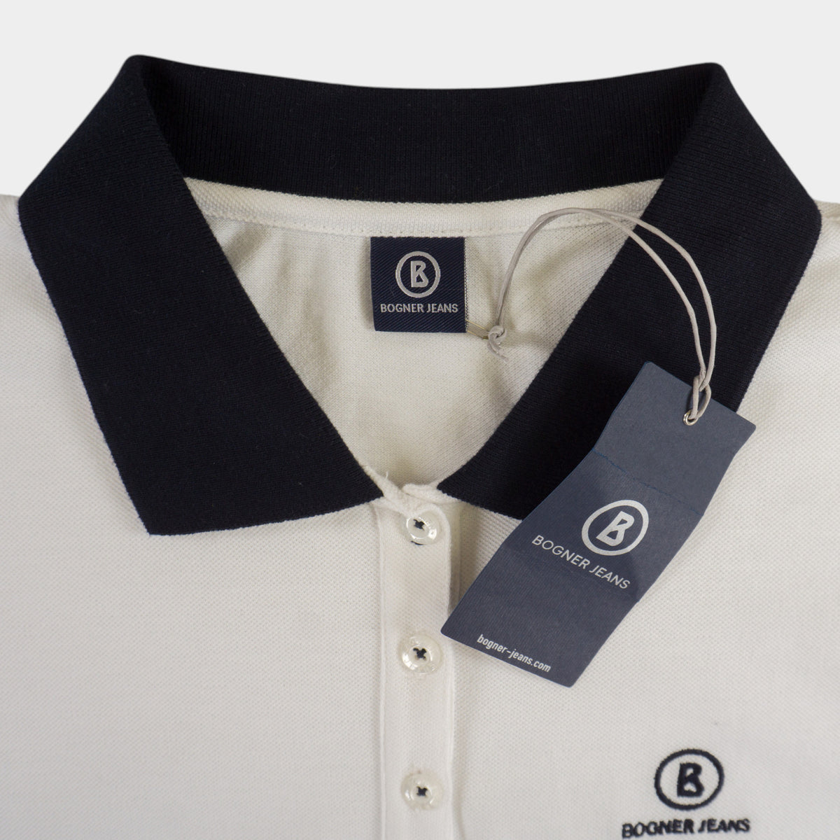 Bogner Jeans Бяла Тениска с Яка