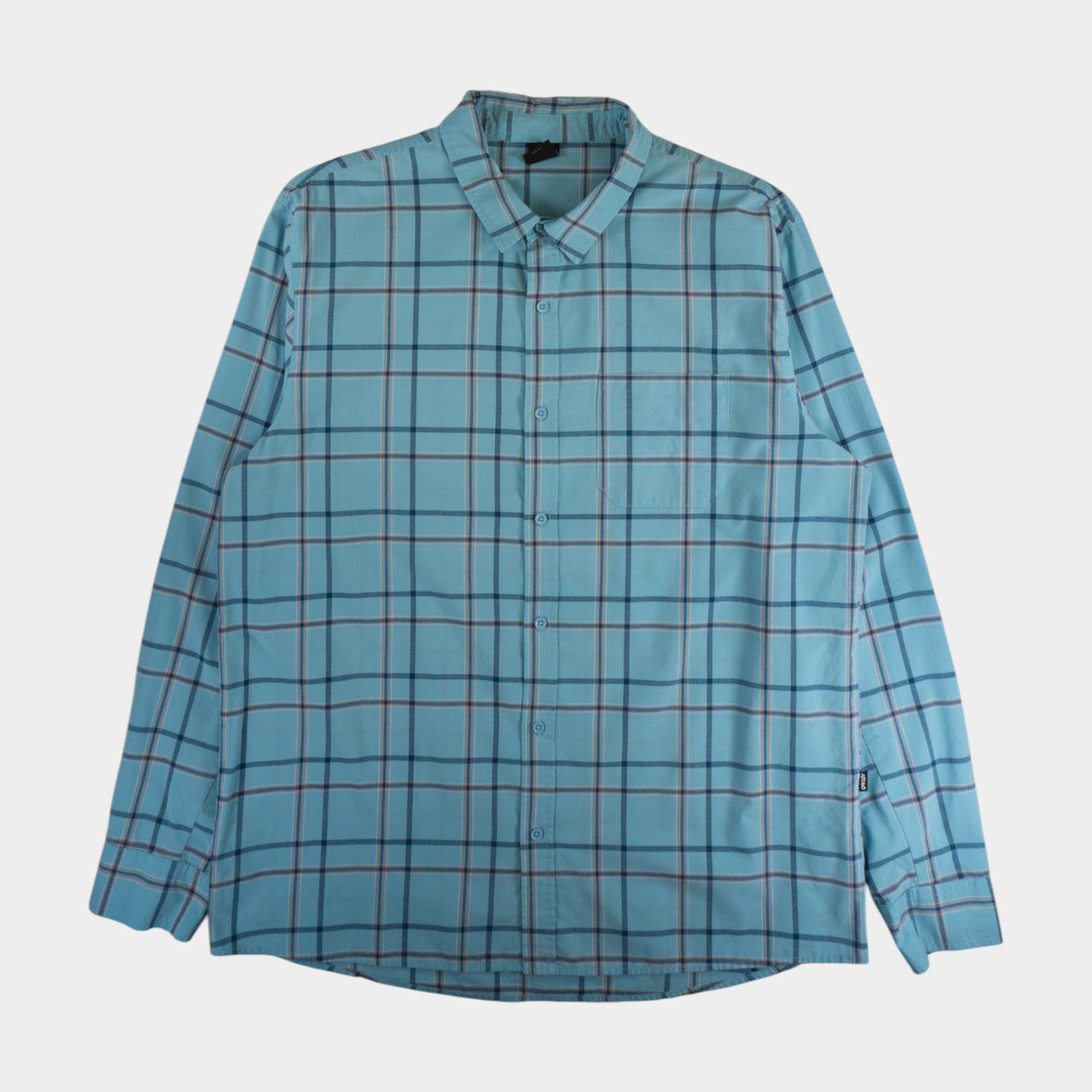 Oakley Раирана Синя Риза с Дълъг Ръкав