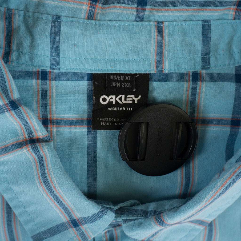 Oakley Раирана Синя Риза с Дълъг Ръкав