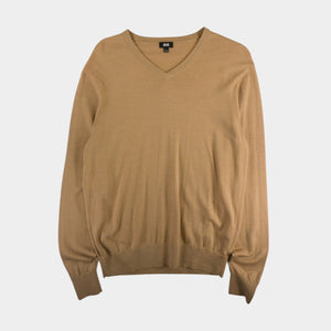 Uniqlo Бежов Вълнен Пуловер