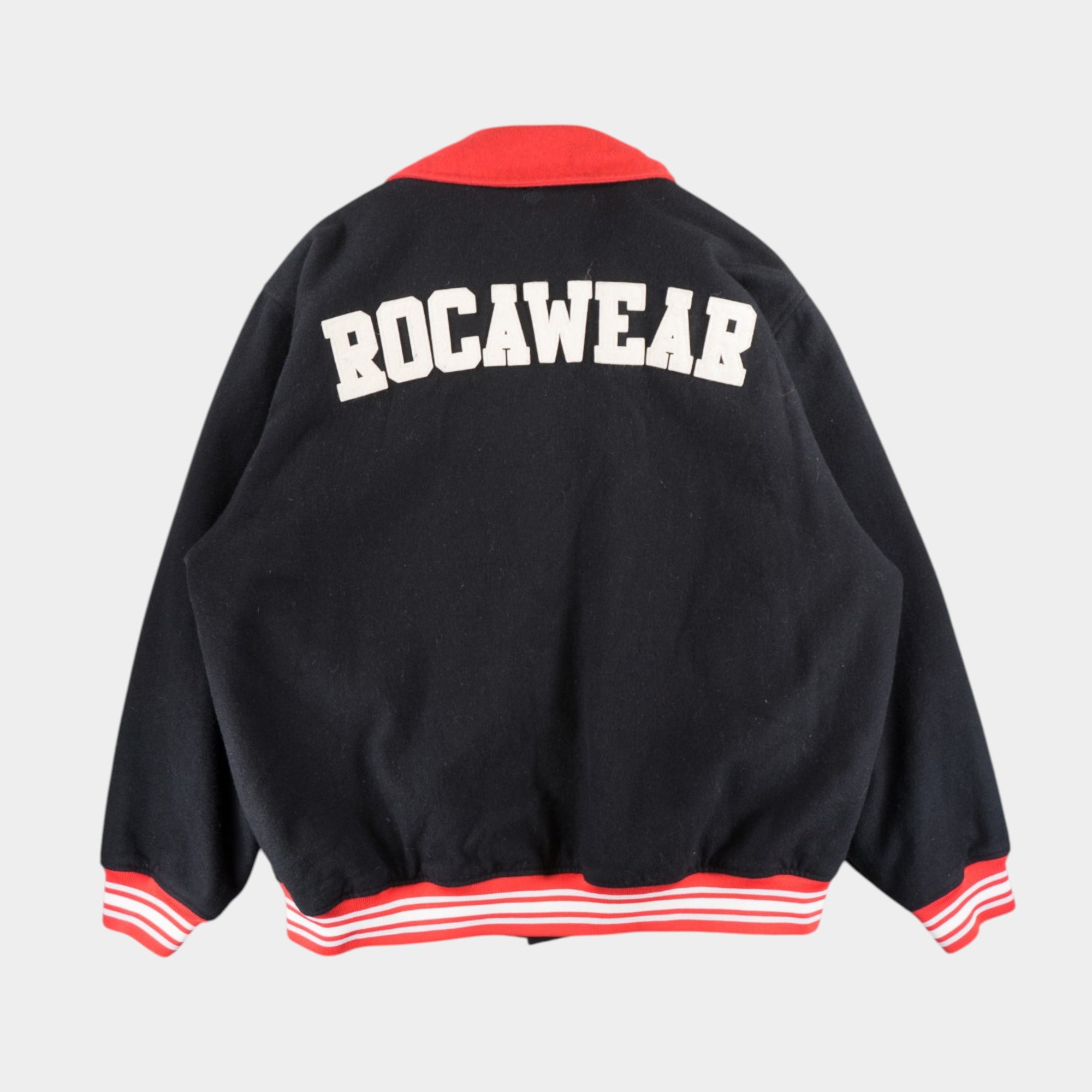 Rocawear Винтидж Черно/Червено Бейзболно Яке