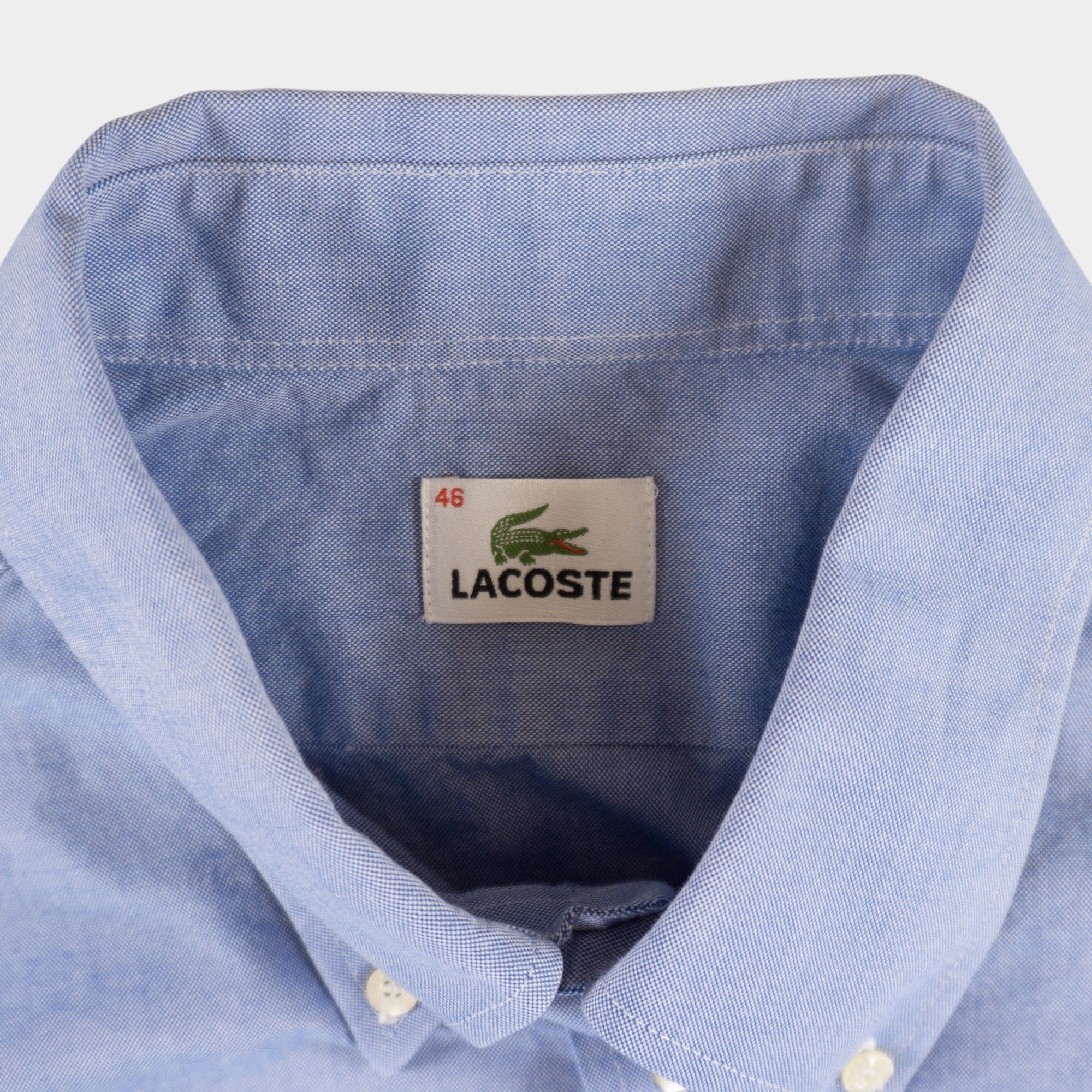 Lacoste Винтидж Синя Риза с Дълъг Ръкав