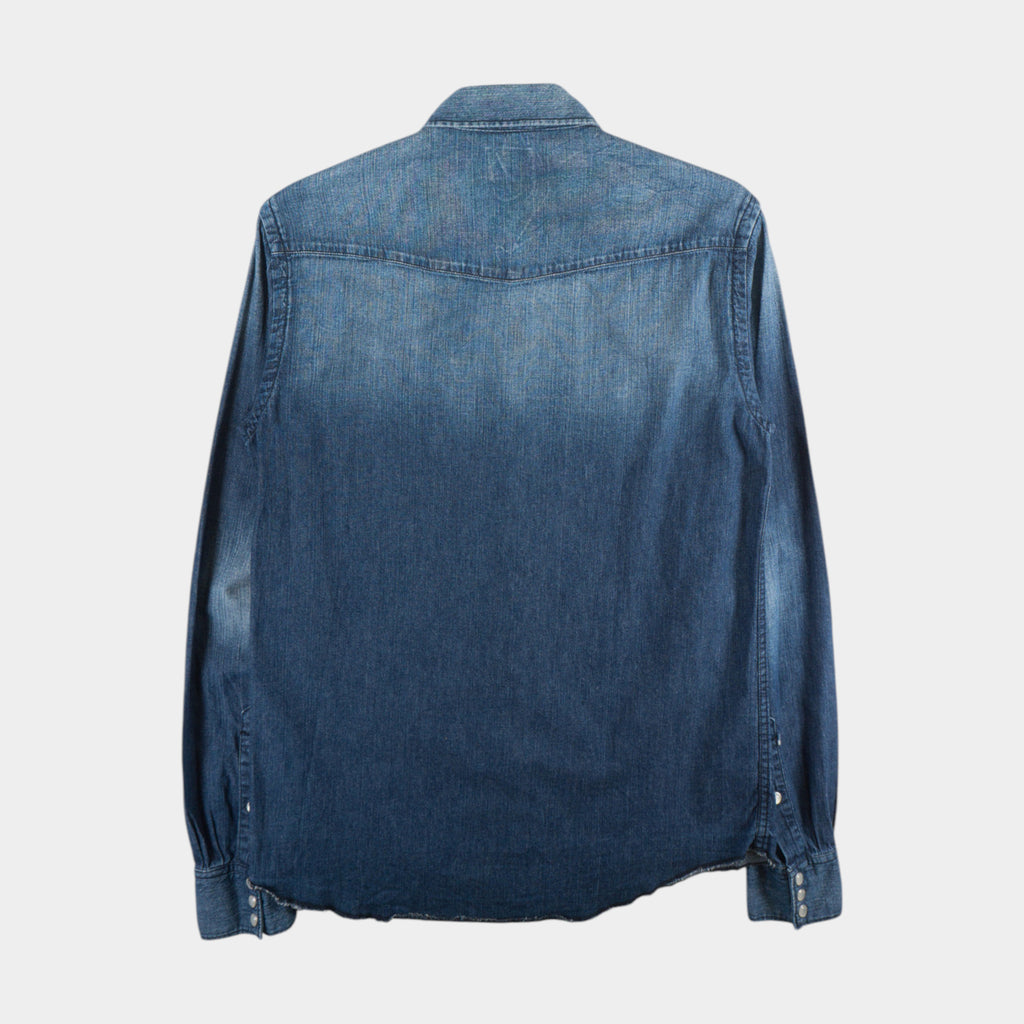 Acne Studios Дънкова Синя Риза с Дълъг Ръкав