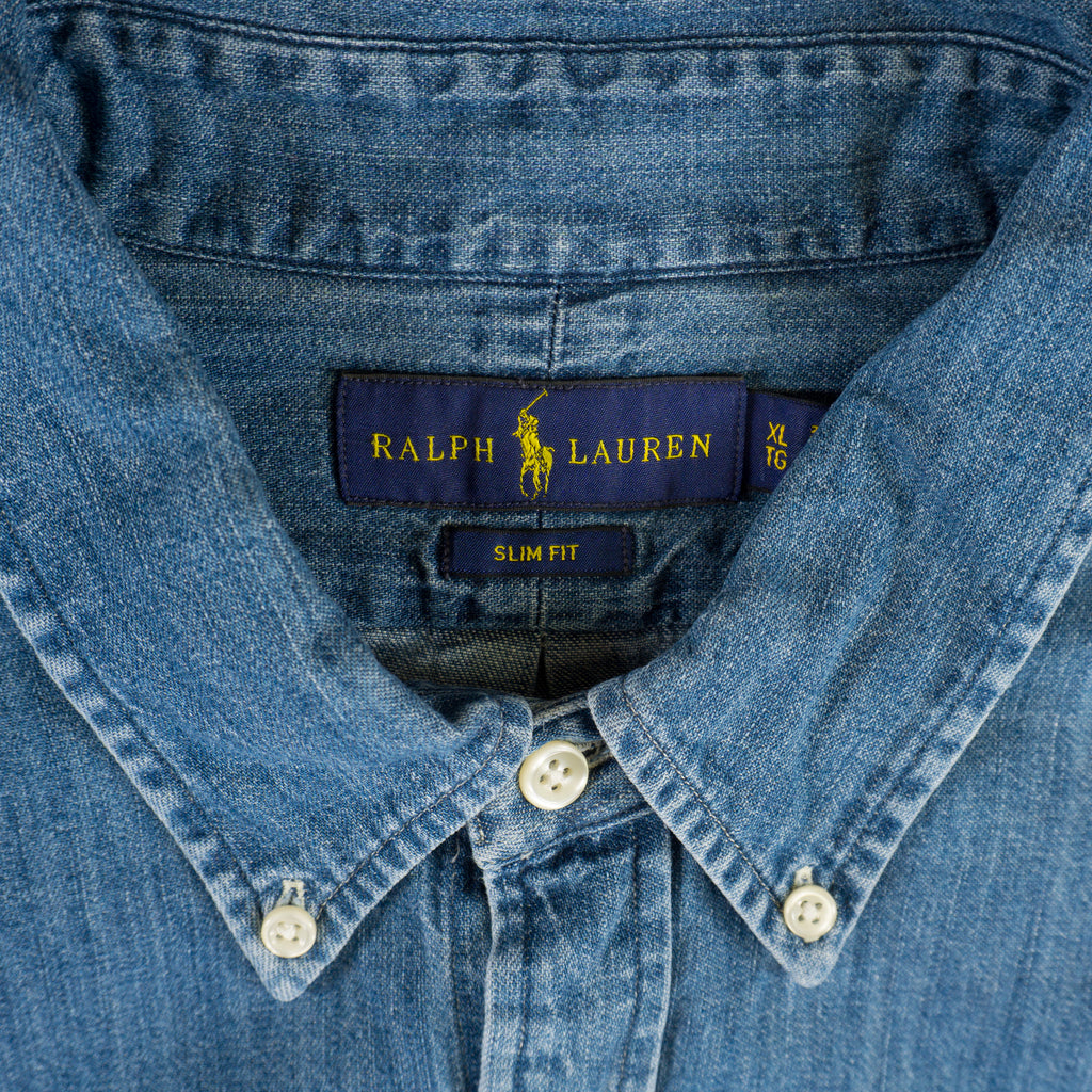 Ralph Lauren Дънкова Синя Риза с Дълъг Ръкав